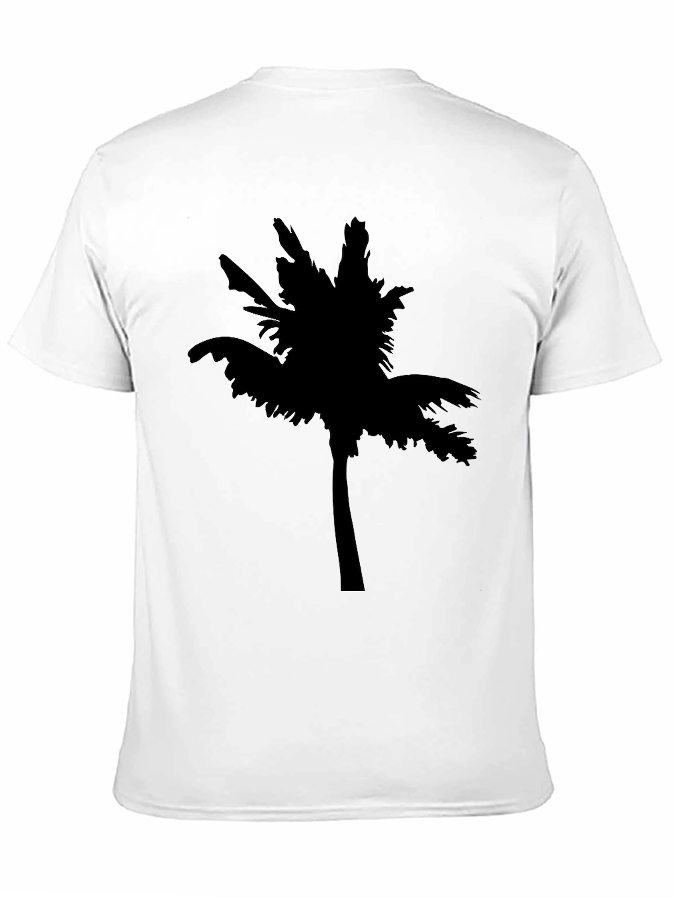 Black Men's Black Palm Tree Graphic T-Shirt view 11