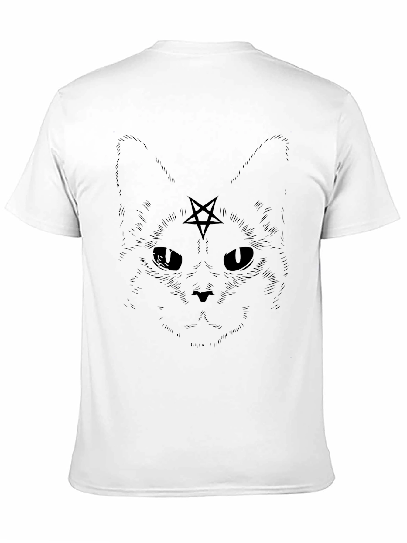Black Occult Cat T-Shirt - Black Graphic Tee view 11