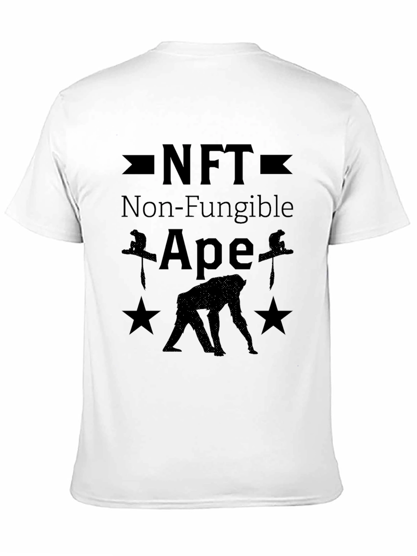Black NFT Non-Fungible Ape Men's Black Graphic T-Shirt view 11