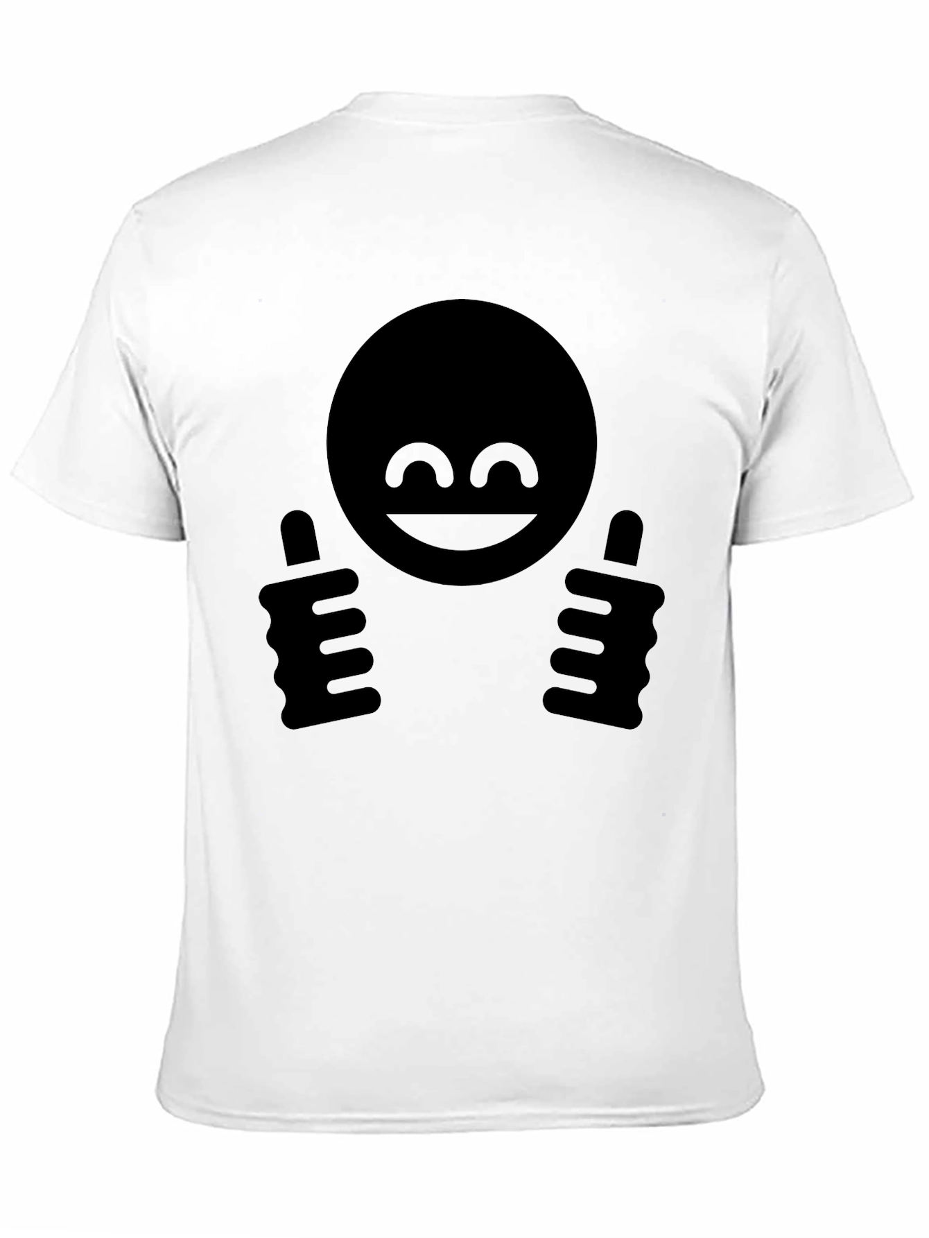 Black Thumbs Up Smiley Face Graphic T-Shirt view 11
