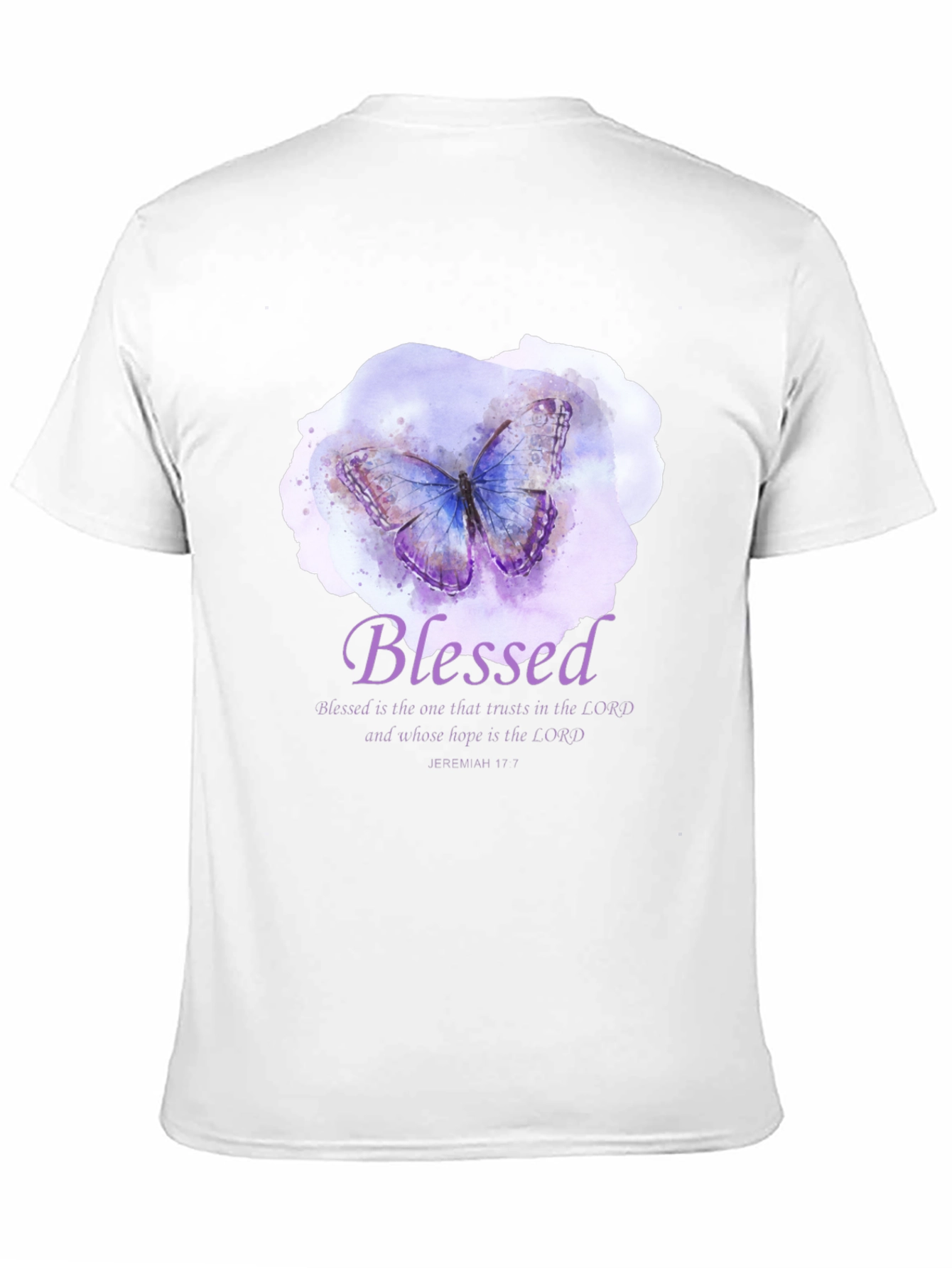 Blessed Butterfly T-Shirt - Jeremiah 17:7 Christian Tee - 11