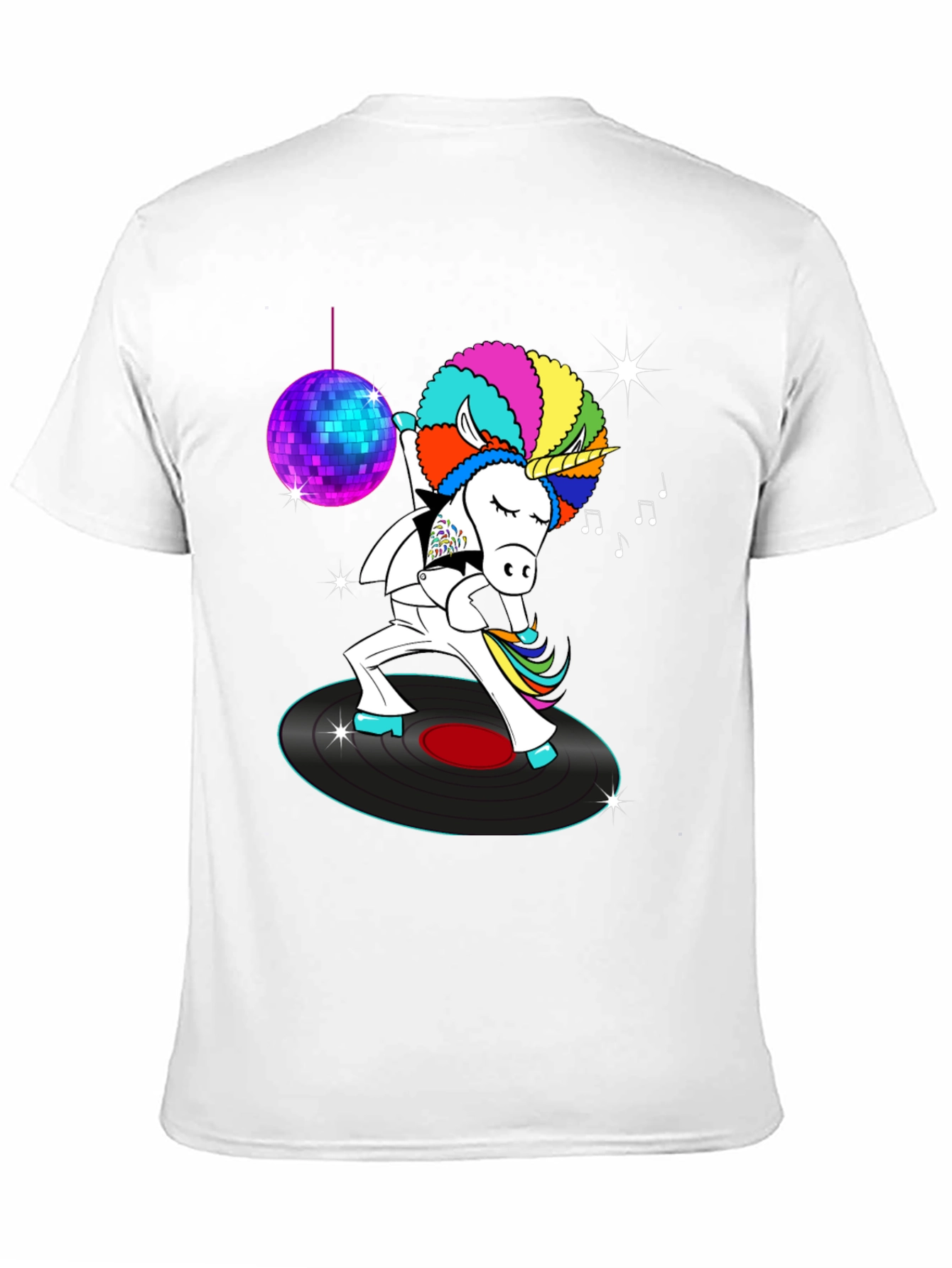 Black Disco Unicorn Graphic T-Shirt - Funky Dance Tee view 11