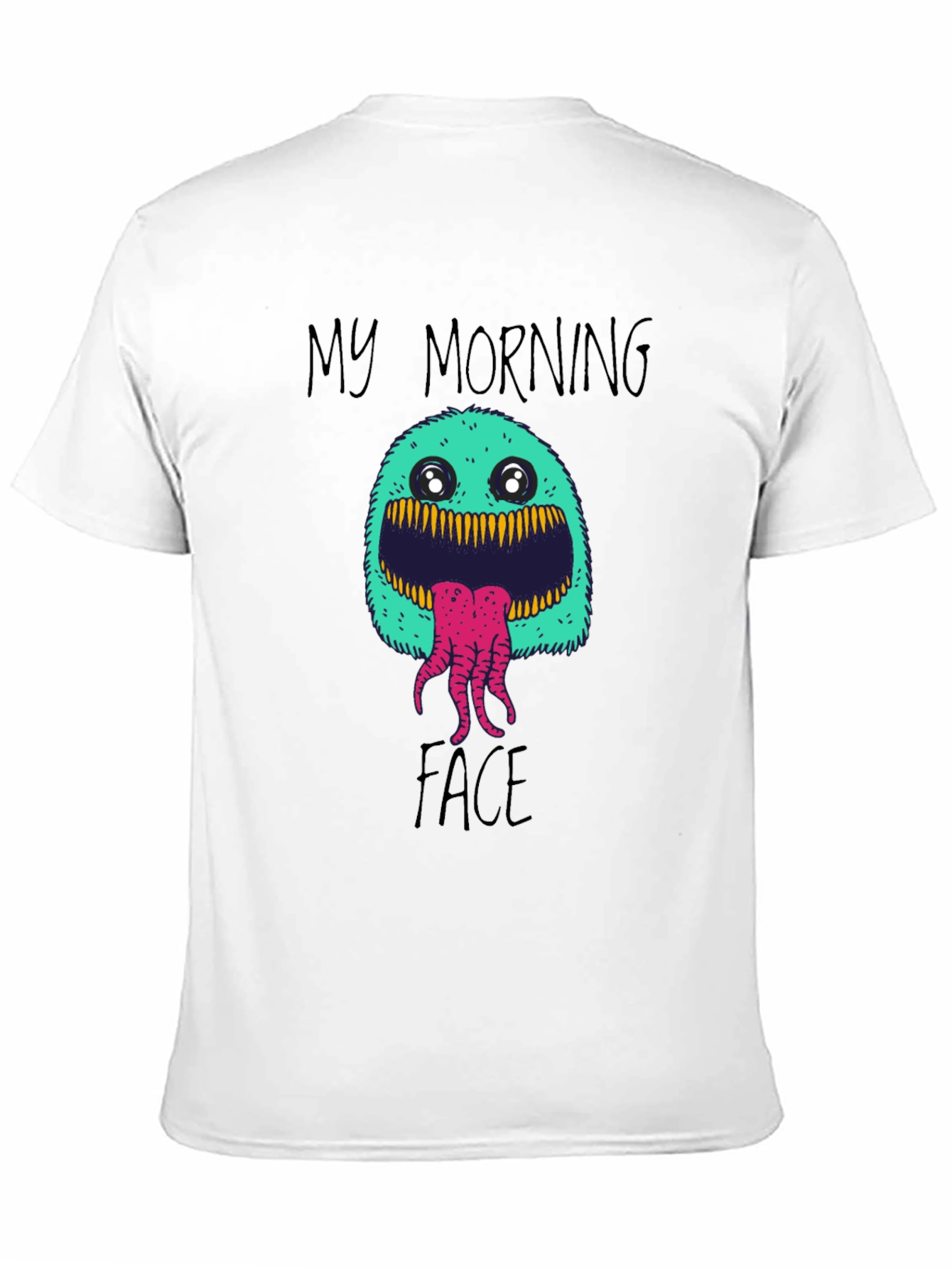 Black My Morning Face T-Shirt - Funny Monster Graphic Tee view 11