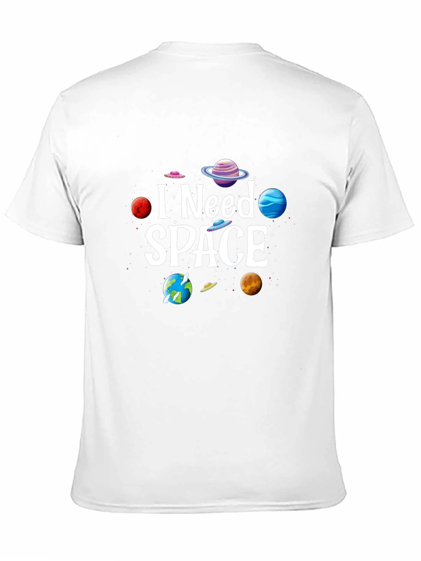 Black I Need Space Graphic Tee - Black Cotton Blend view 11