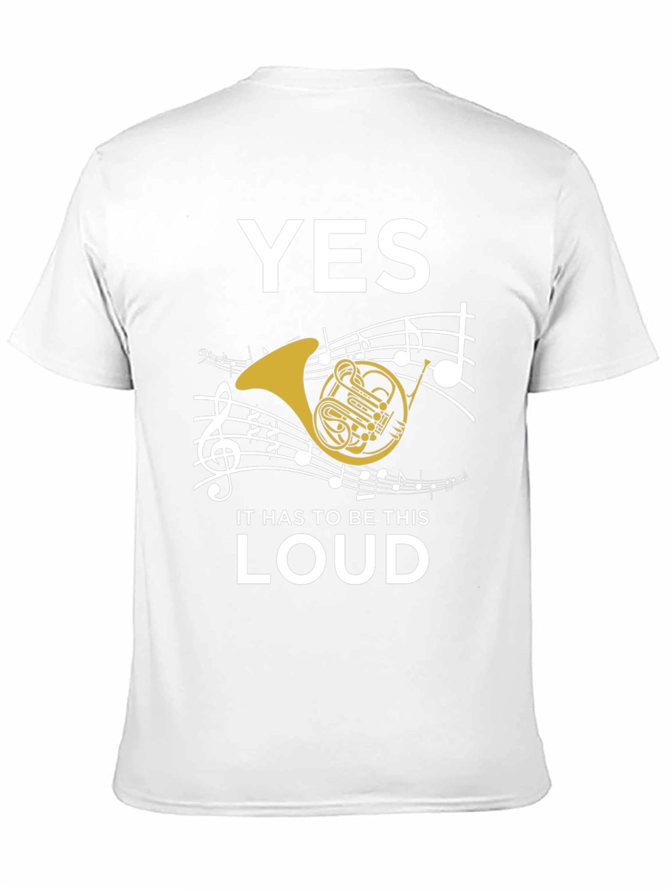Black Funny French Horn Music T-Shirt view 11