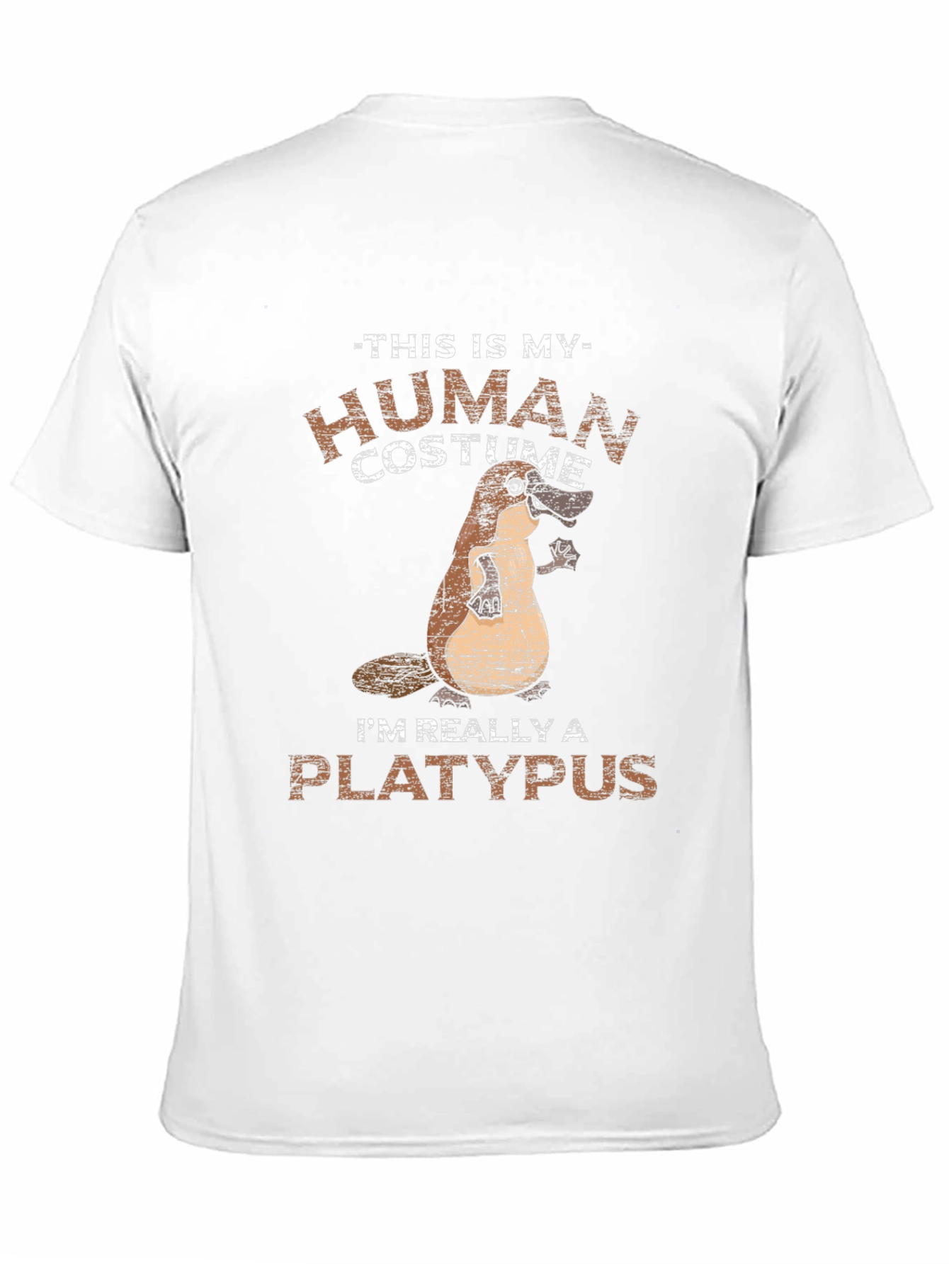 Black Human Costume I'm Really A Platypus Funny T-Shirt view 11