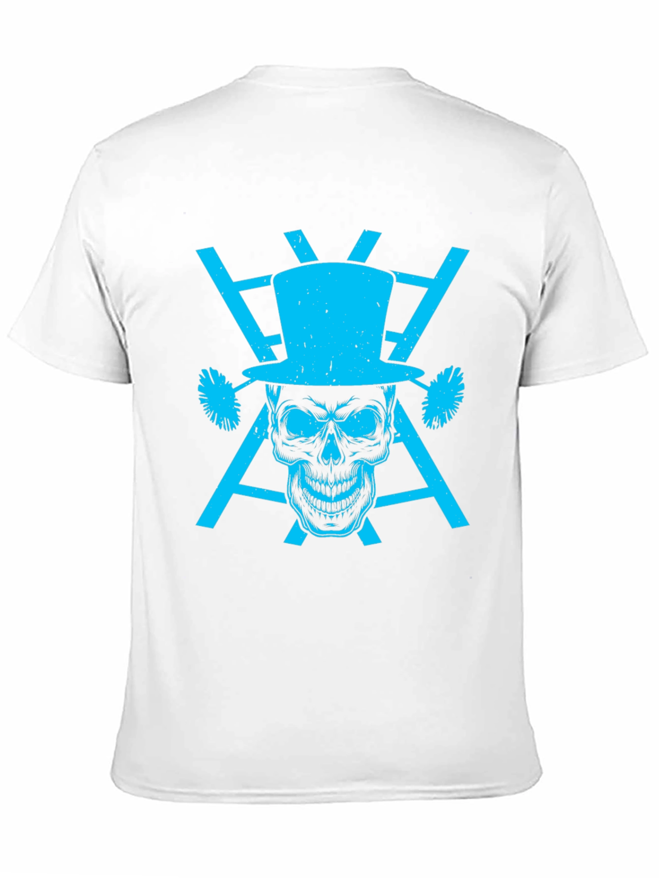 Black Skull Top Hat Graphic Tee - Men's Black T-Shirt view 11
