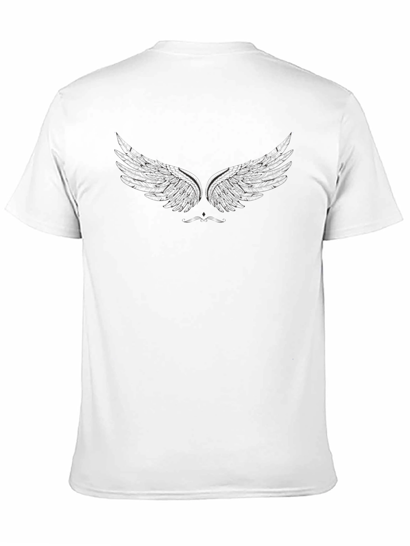 Black Men's Black Graphic Wings T-Shirt view 11