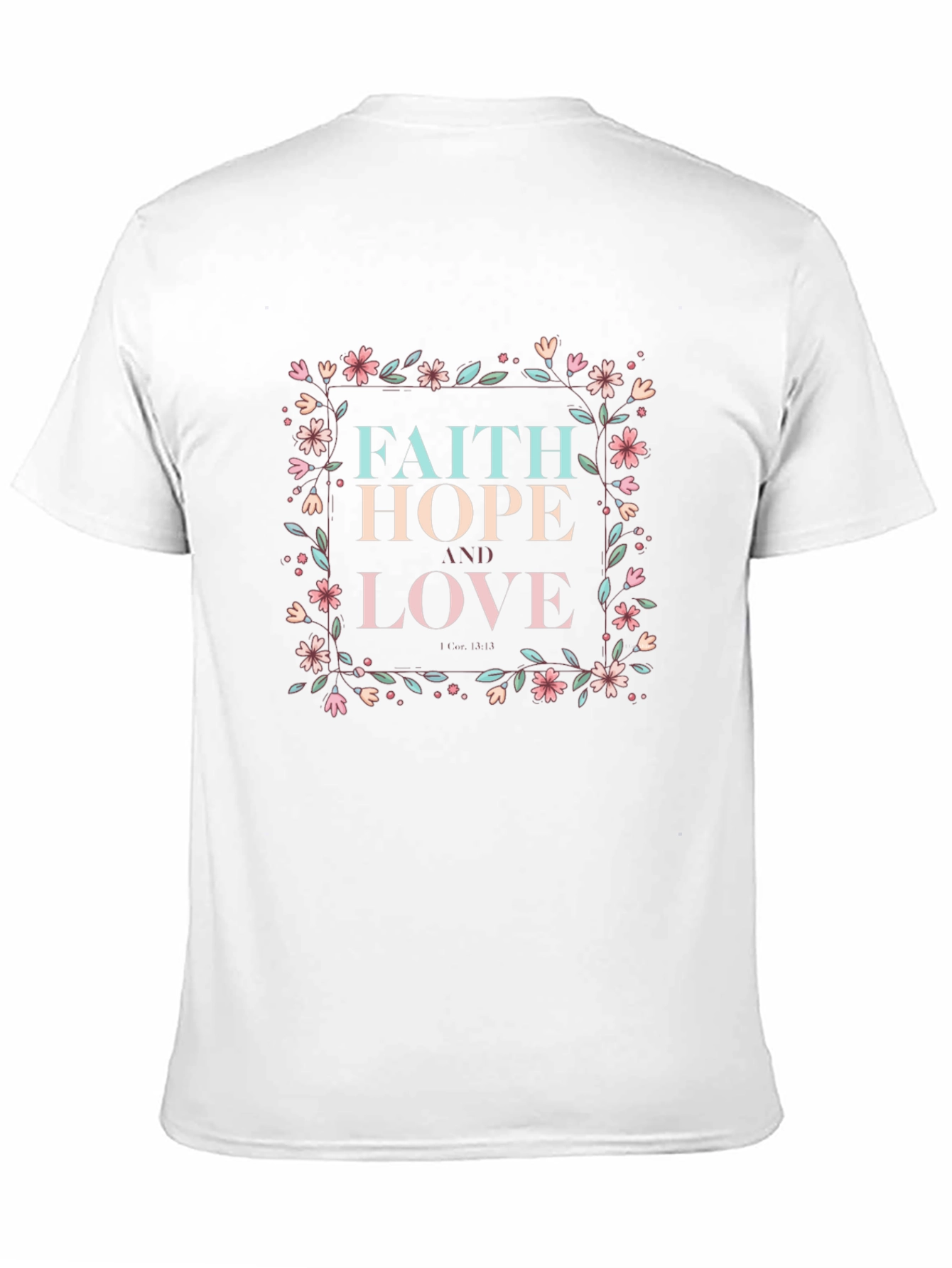 Black Faith Hope Love Graphic Tee - Floral Design view 11