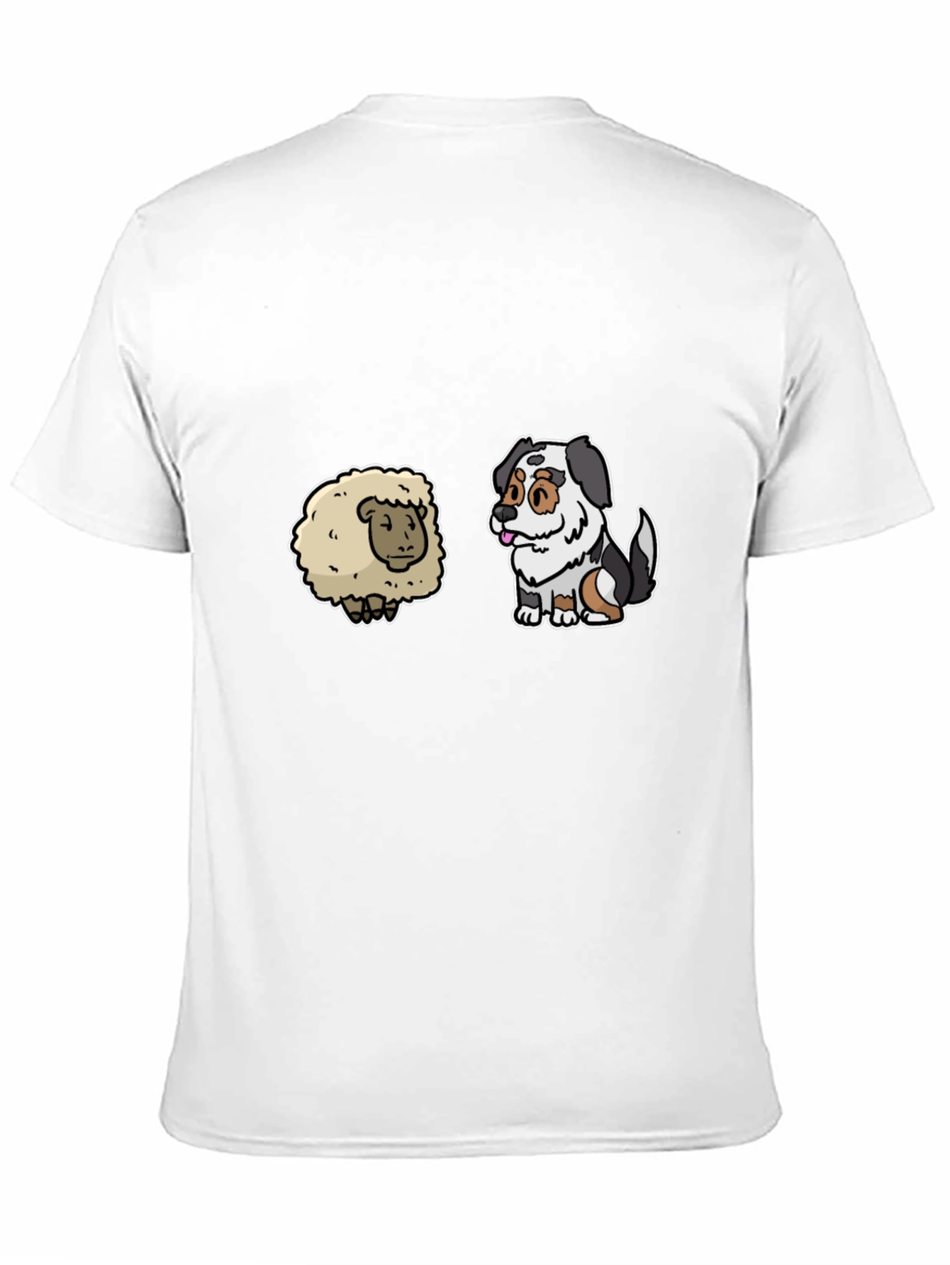 Black Sheepdog Cartoon Graphic Black T-Shirt view 11