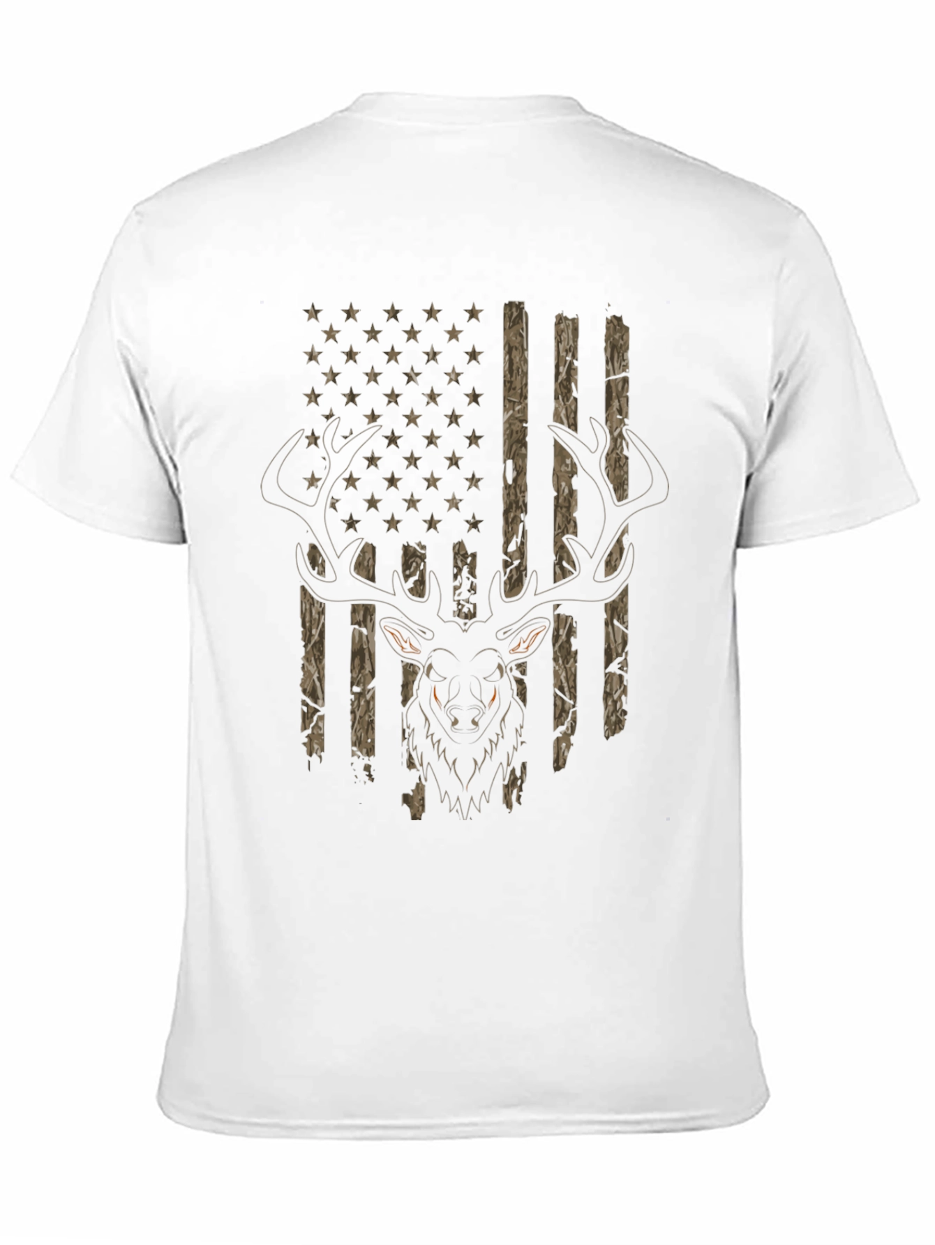 Black Deer Hunting USA Flag T-Shirt view 11