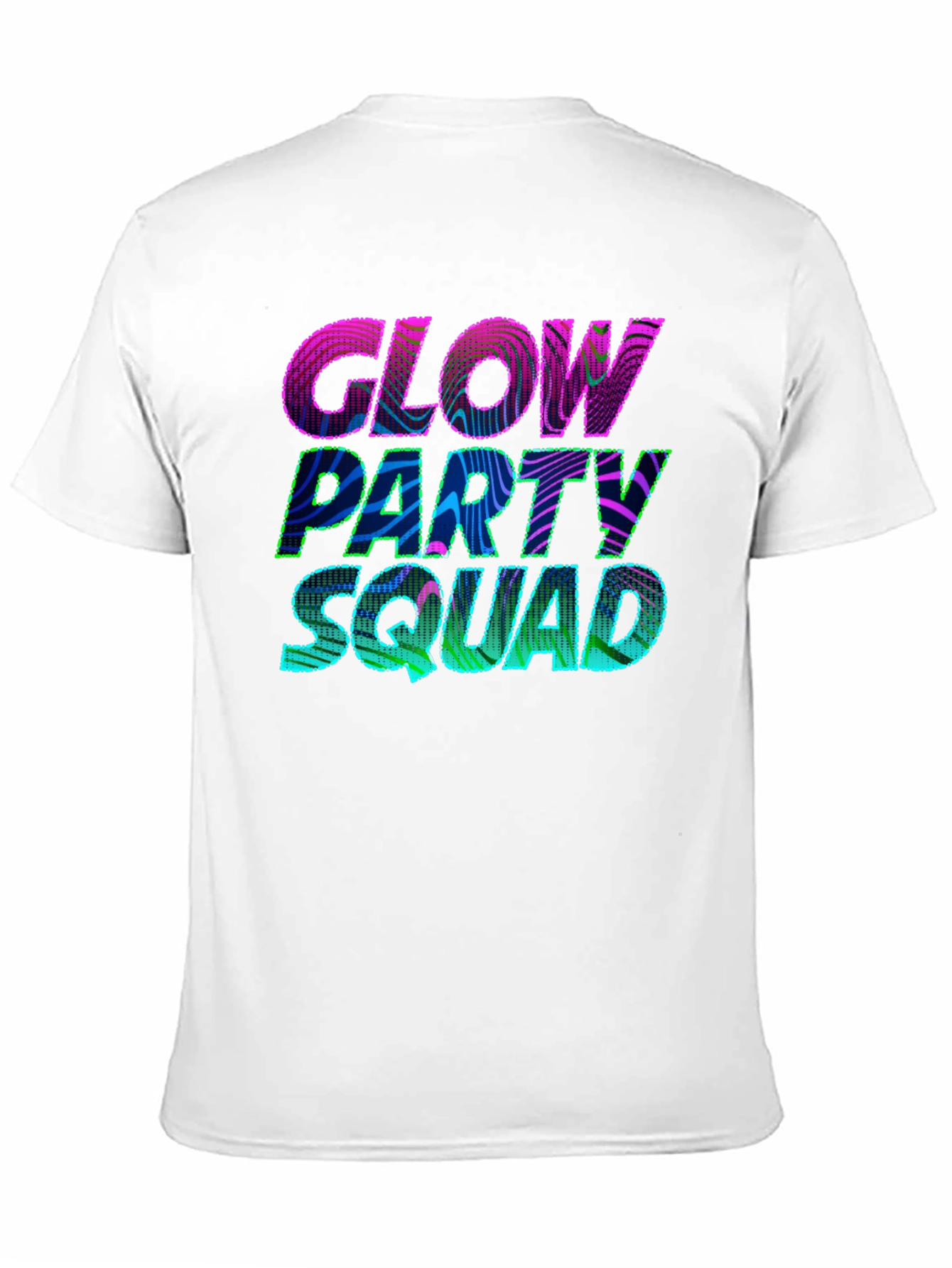 Black Glow Party Squad T-Shirt - Vibrant Neon Design view 11