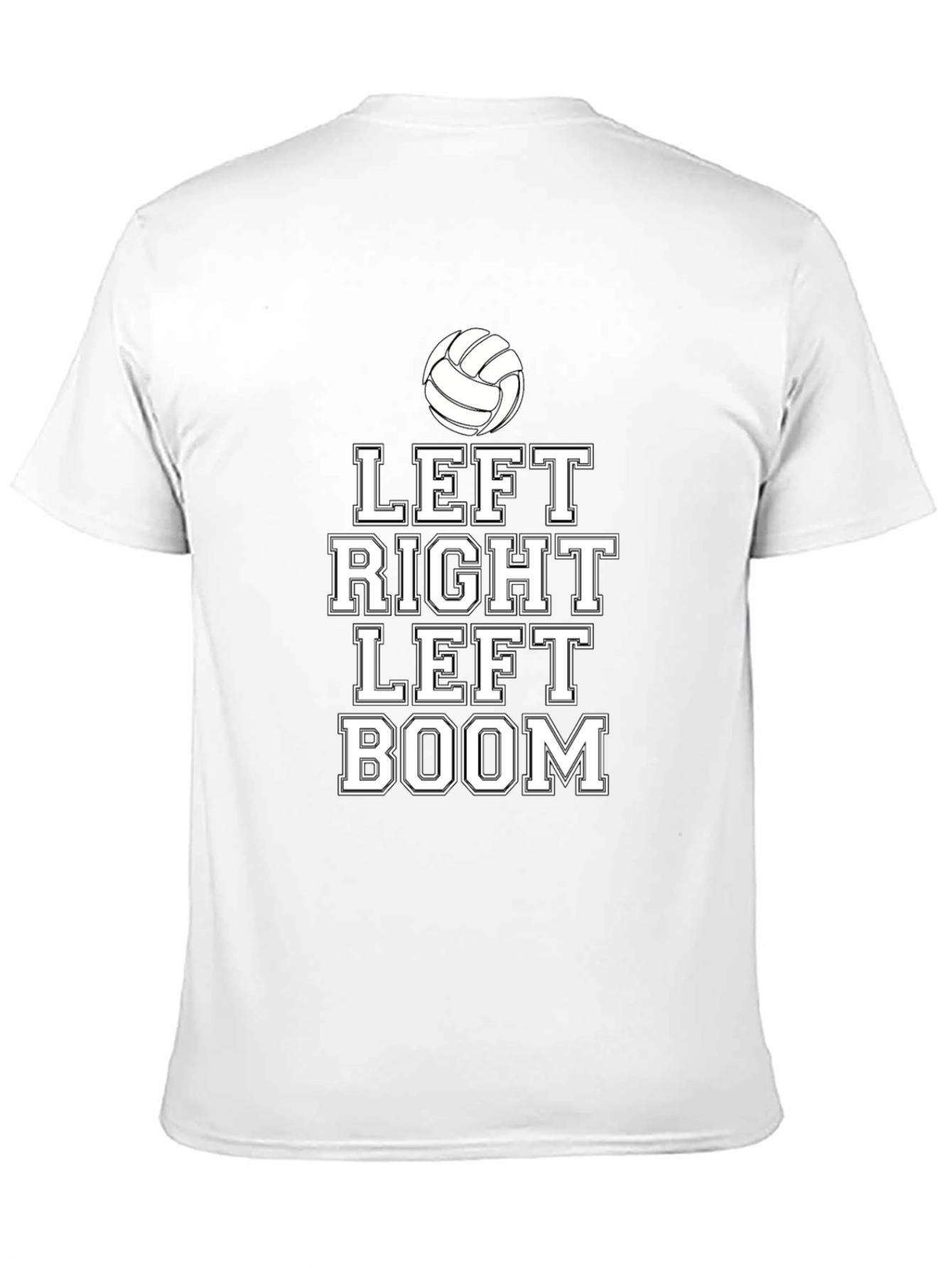 Black Volleyball Left Right Boom Graphic T-Shirt view 11