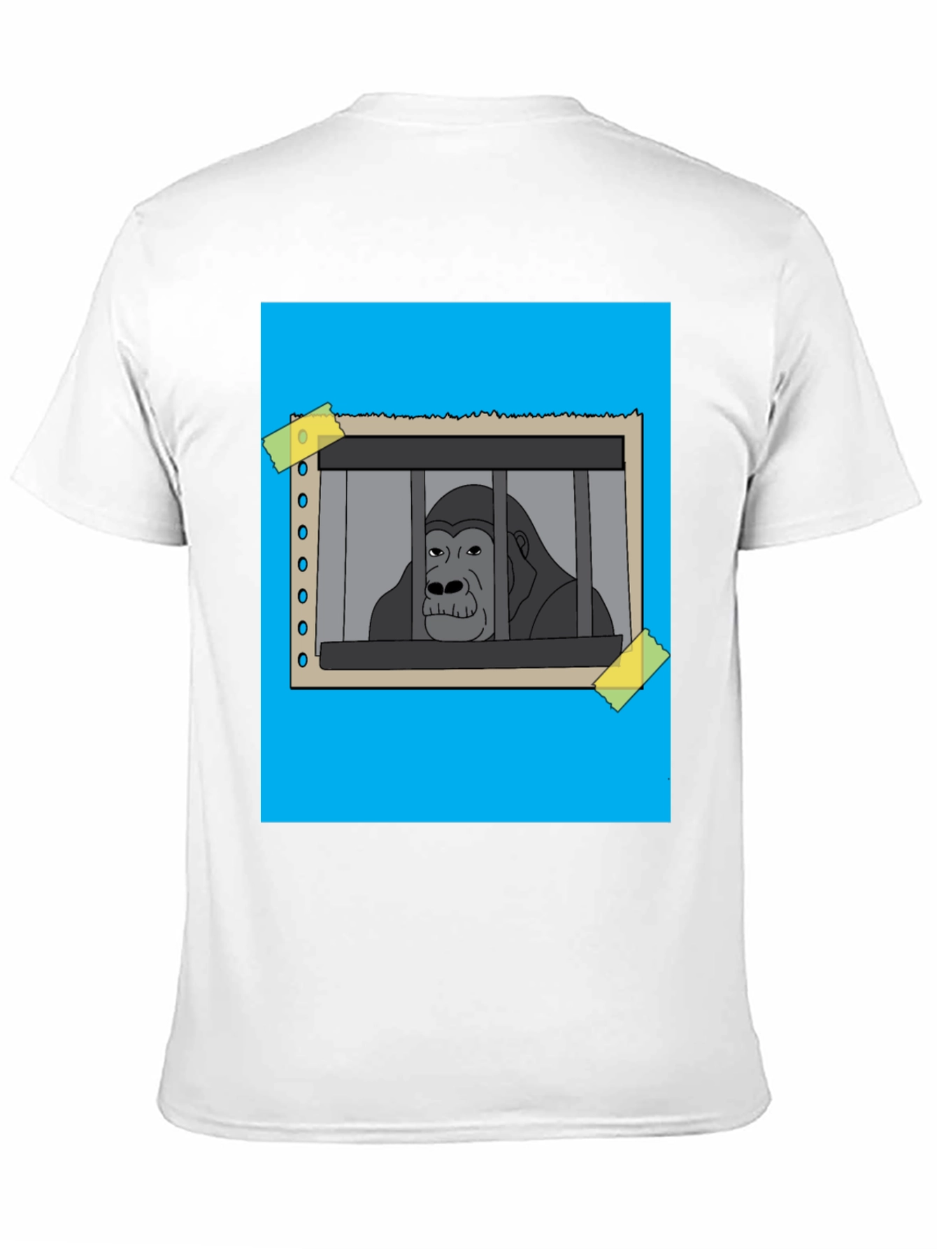 Black Gorilla Behind Bars Graphic T-Shirt view 11