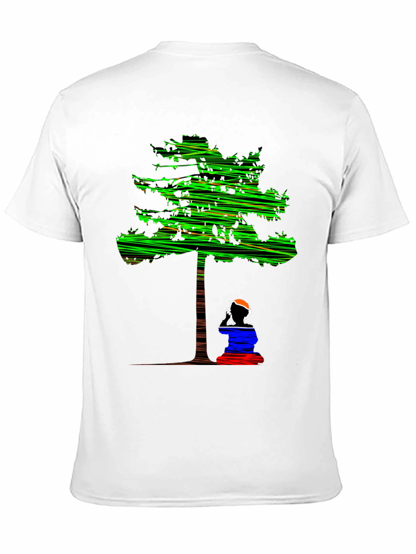 Black Abstract Tree Graphic Tee - Relaxed Fit Black T-Shirt view 11