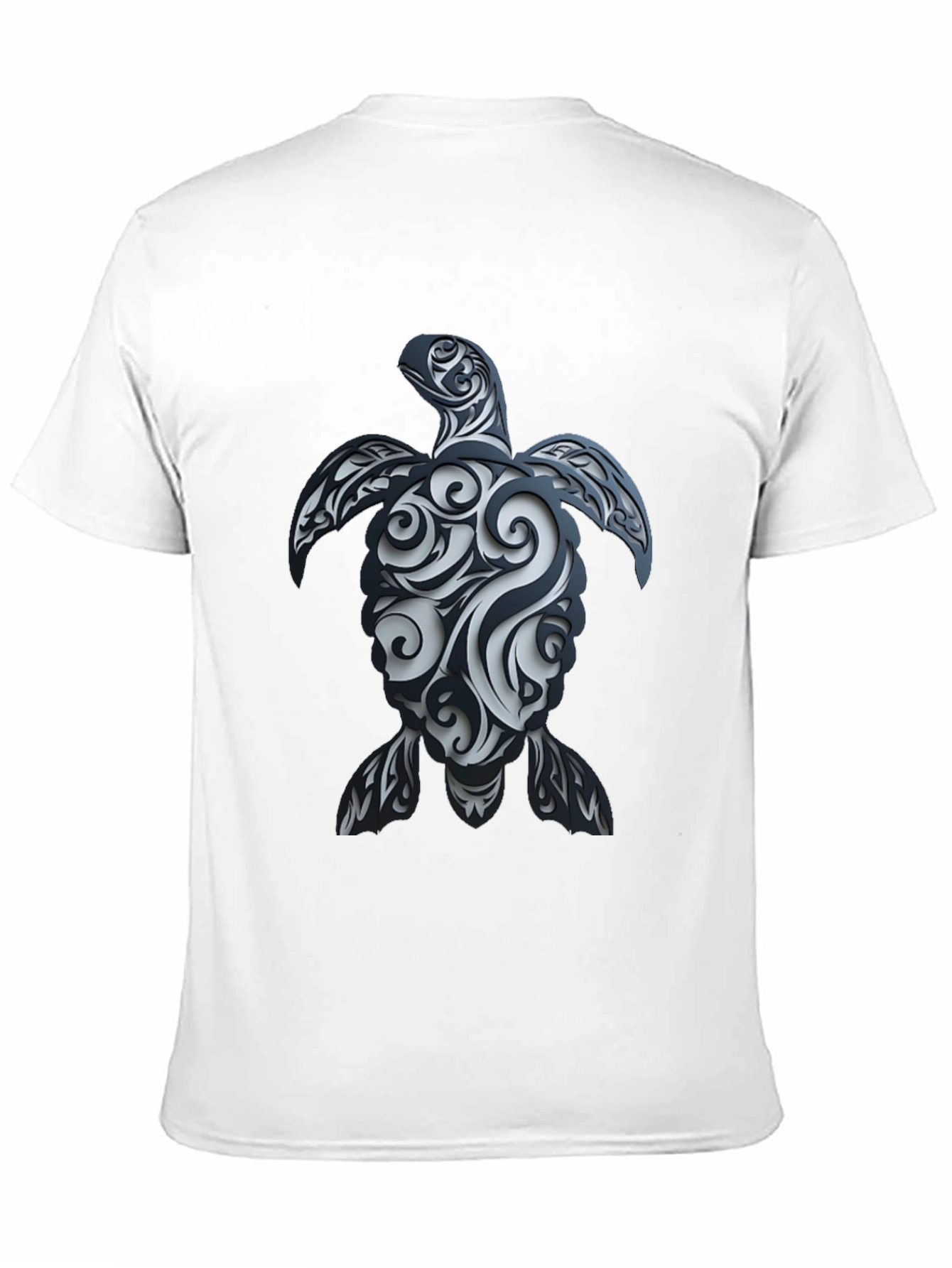 Black Tribal Turtle Graphic T-Shirt - Black view 11
