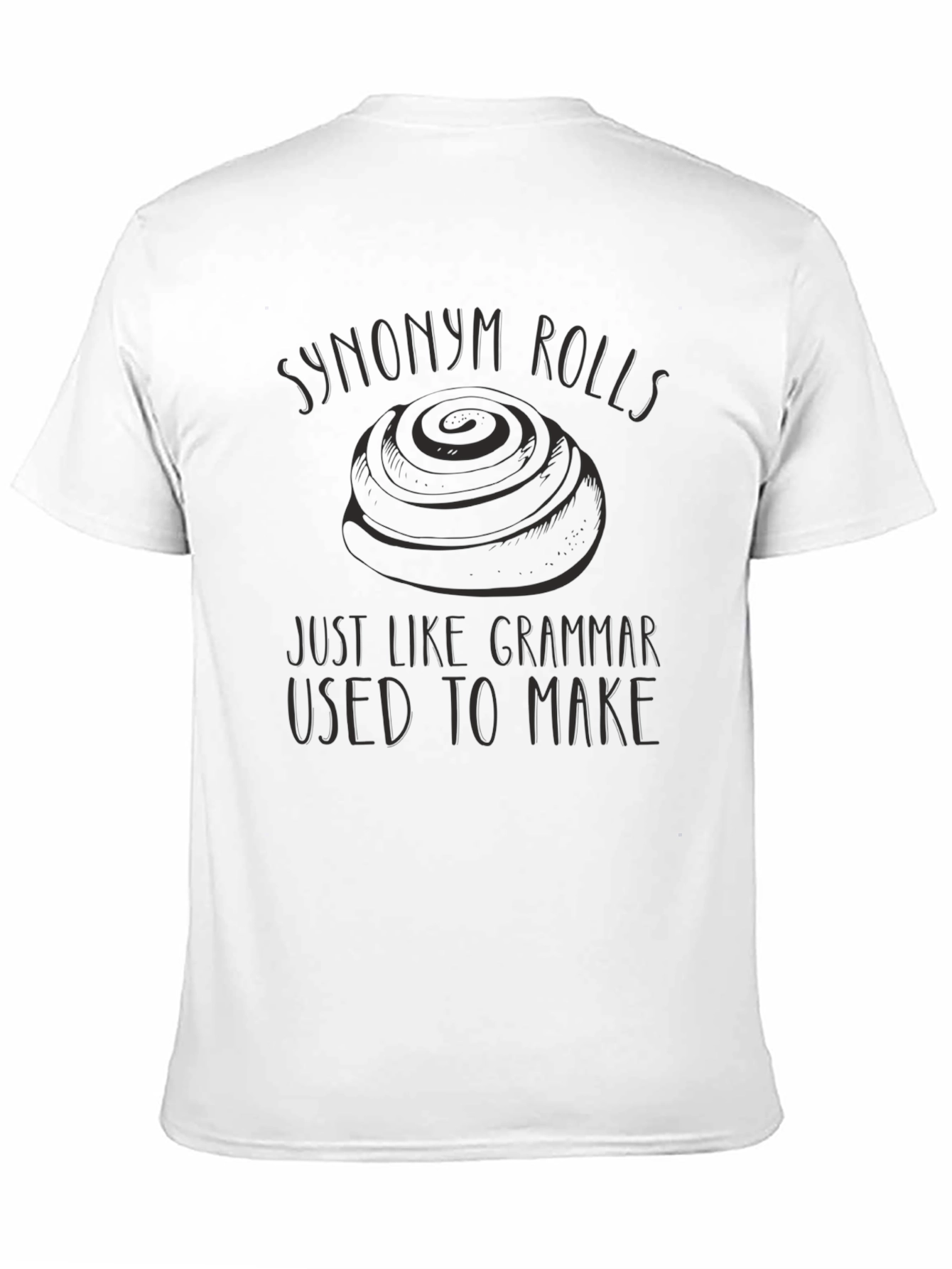 Black Synonym Rolls Grammar Pun Black T-Shirt view 11