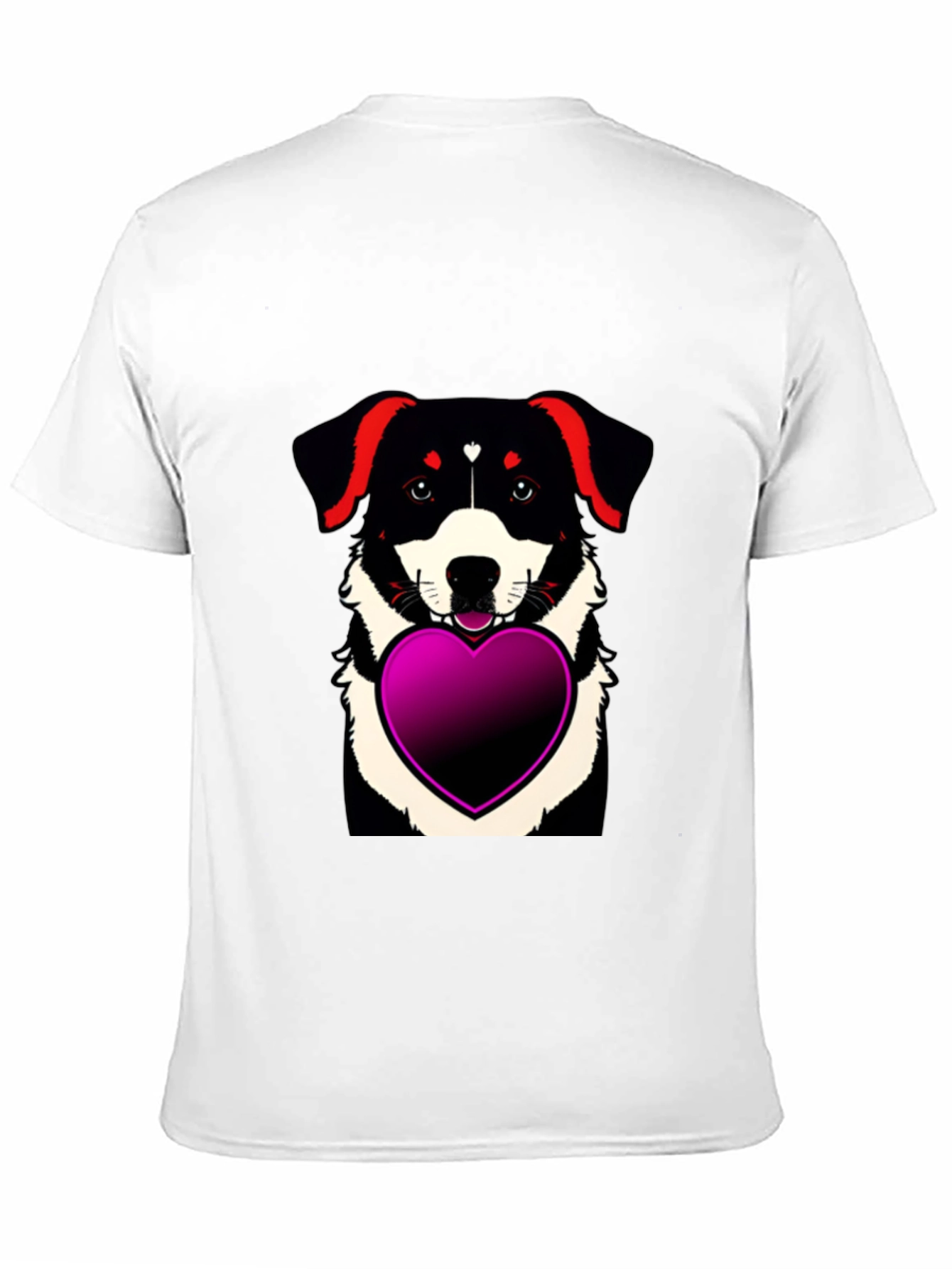 Black Dog with Heart T-Shirt - Men's Black Tee view 11
