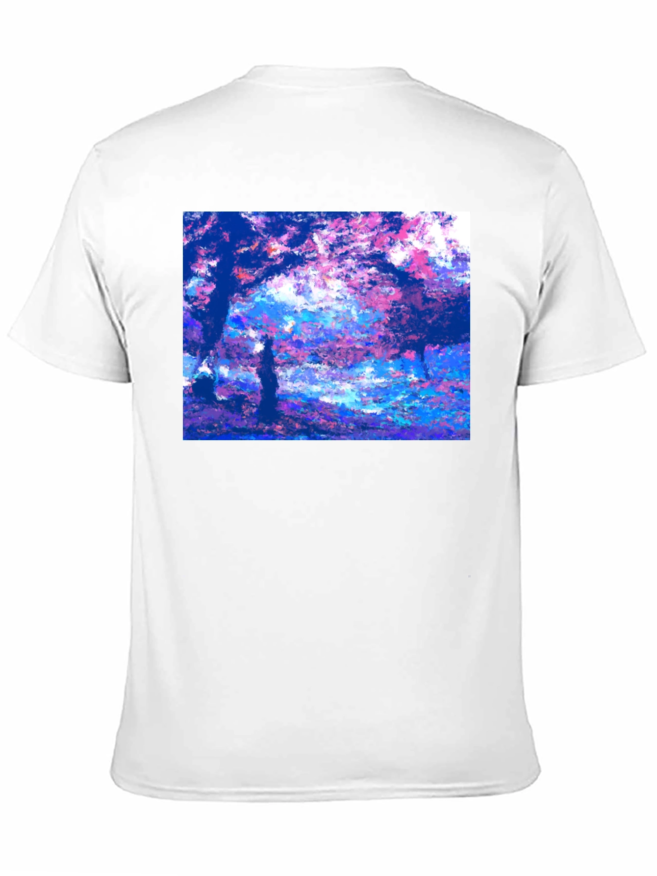 Black Impressionist Trees Black T-Shirt view 11