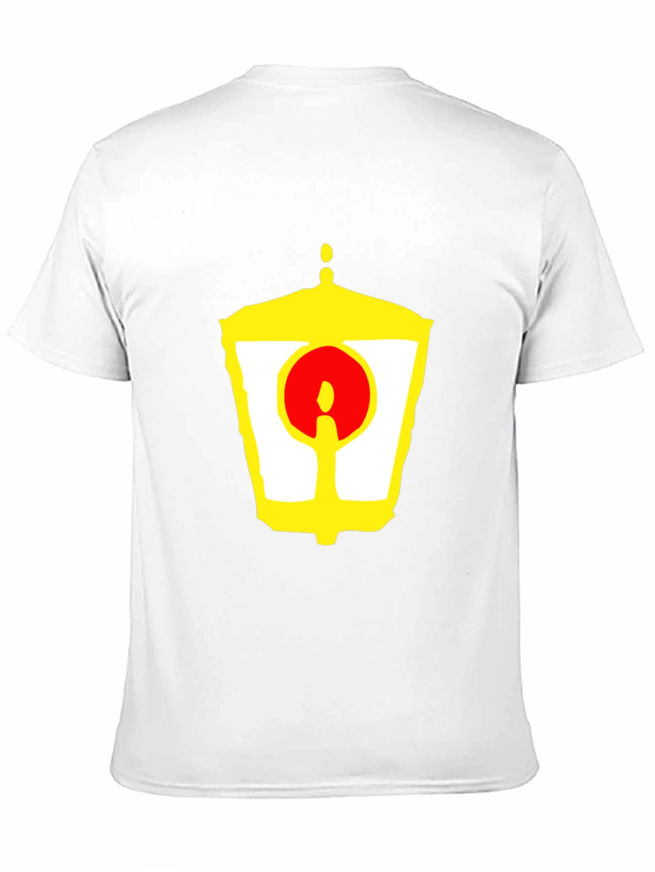 Black Unique Graphic Tee - Yellow Lantern and Red Circle Design view 11