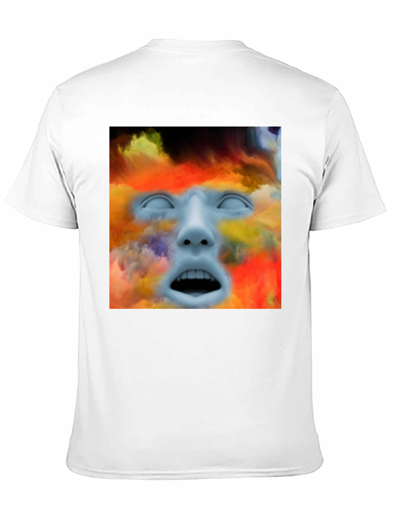 Black Surreal Face Graphic T-Shirt - Artistic Expression view 11