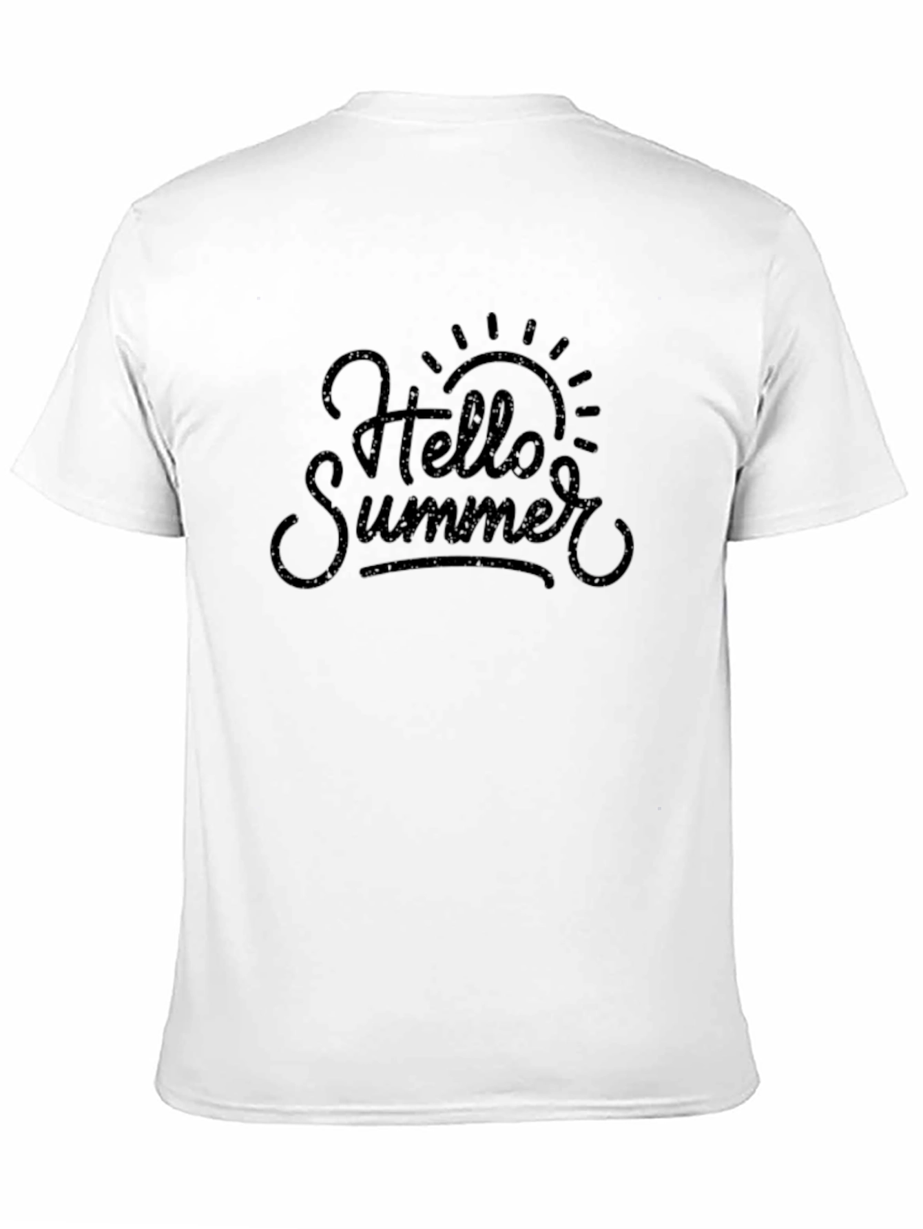 Black Hello Summer Graphic Tee - Black Cotton T-Shirt view 11