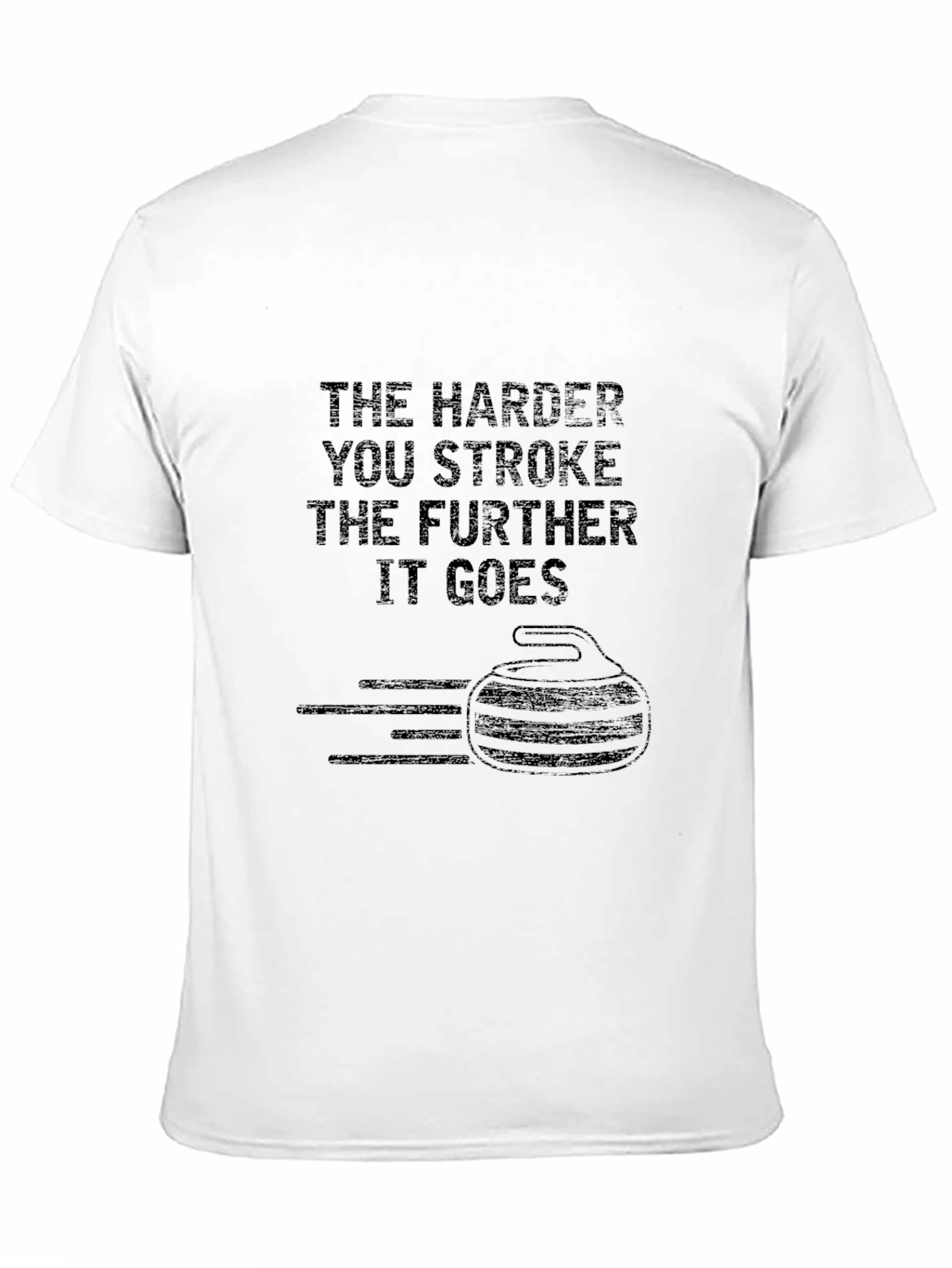 Black Funny Curling T-Shirt: The Harder You Stroke view 11