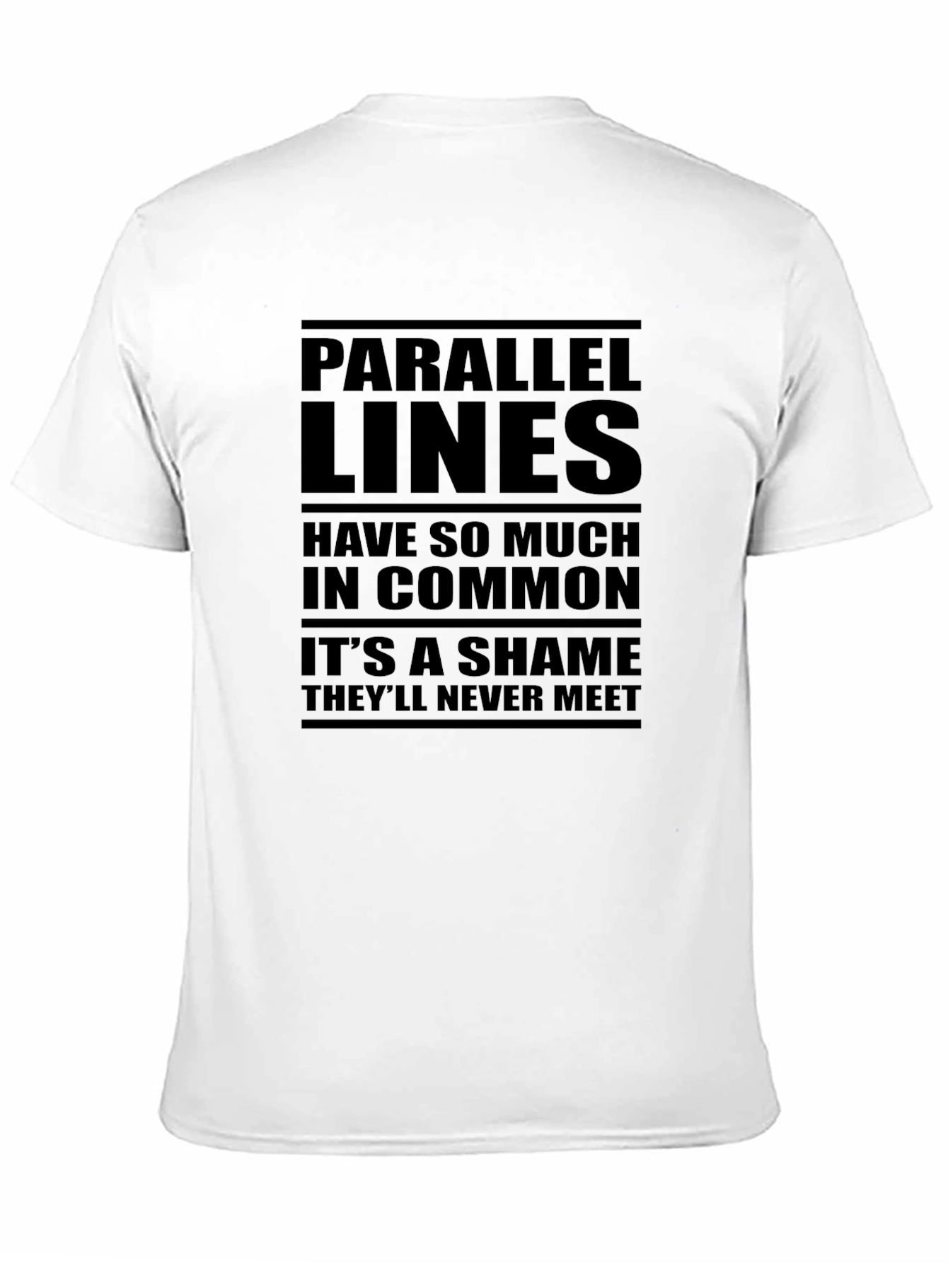 Black Parallel Lines Graphic Tee - Never Meet Funny T-Shirt view 11