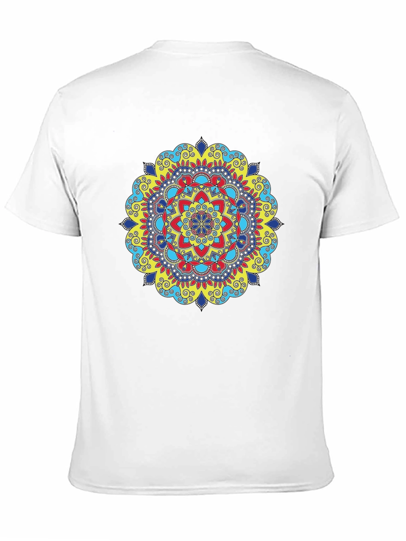 Black Vibrant Mandala Graphic Black T-Shirt view 11
