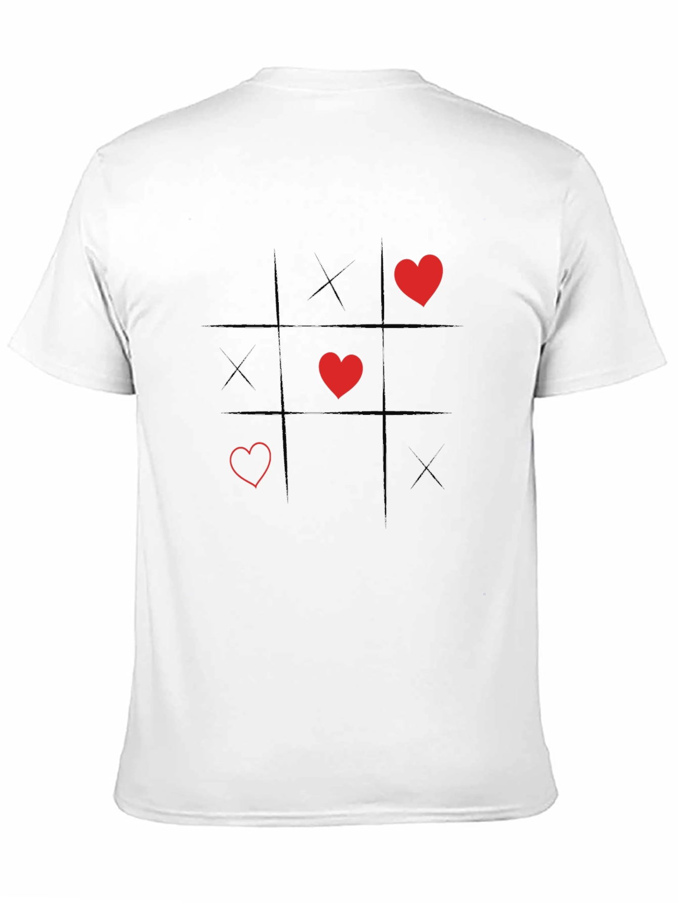 Black Tic-Tac-Toe Hearts & Kisses Black Graphic Tee view 11