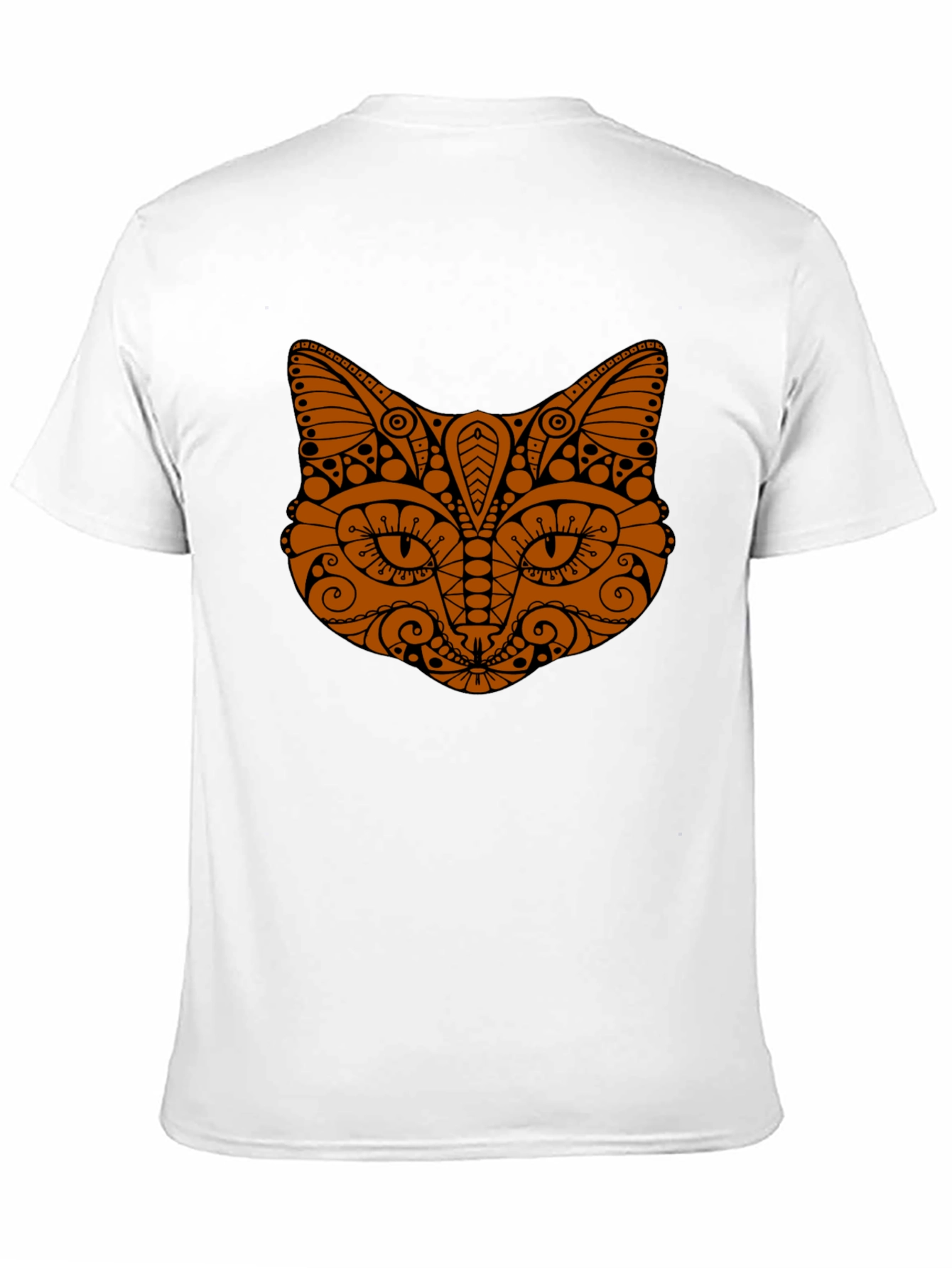Black Tribal Cat Graphic Tee - Stylish Black T-Shirt view 11