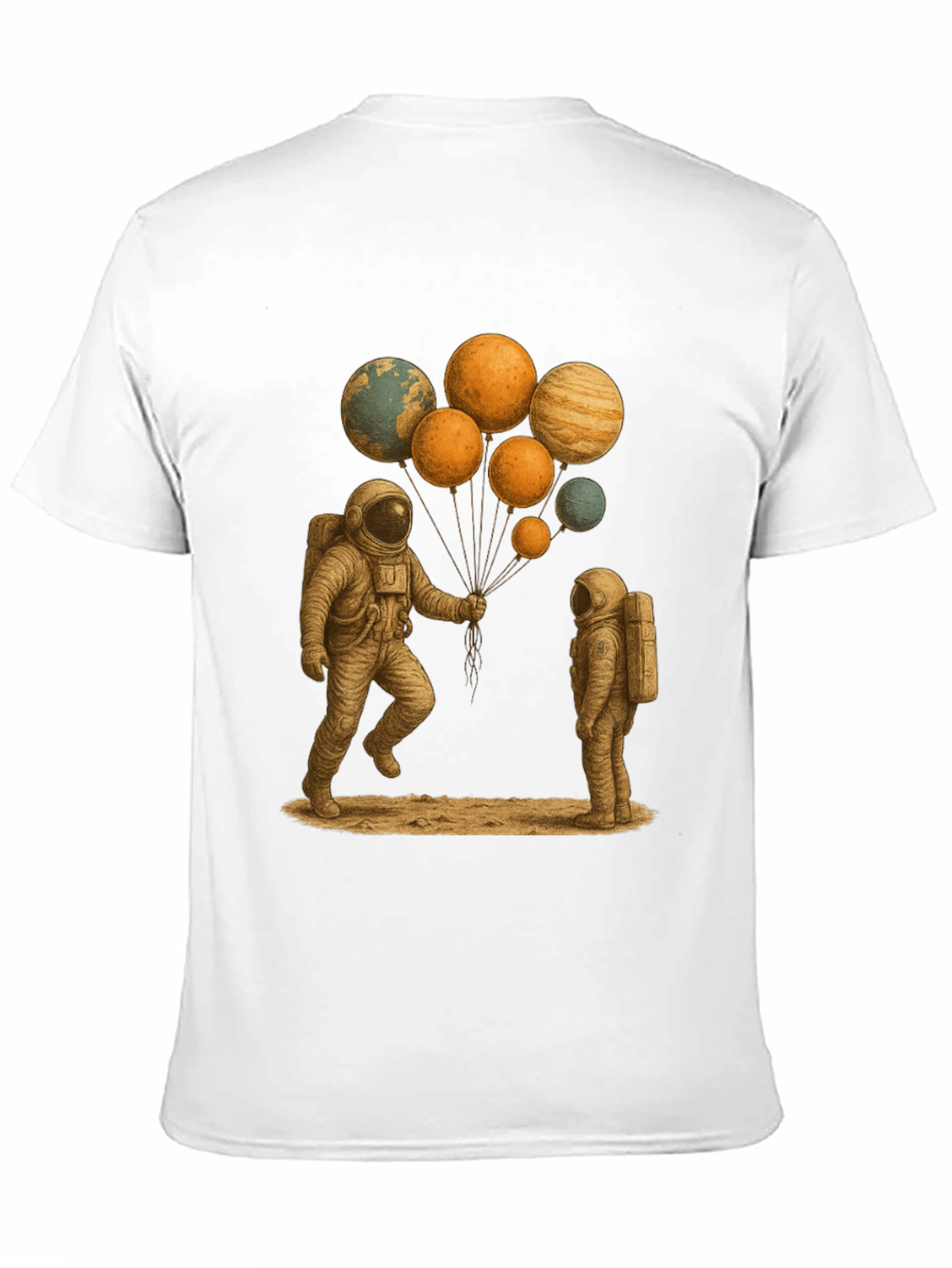 Black Astronauts and Planet Balloons Graphic Tee view 11