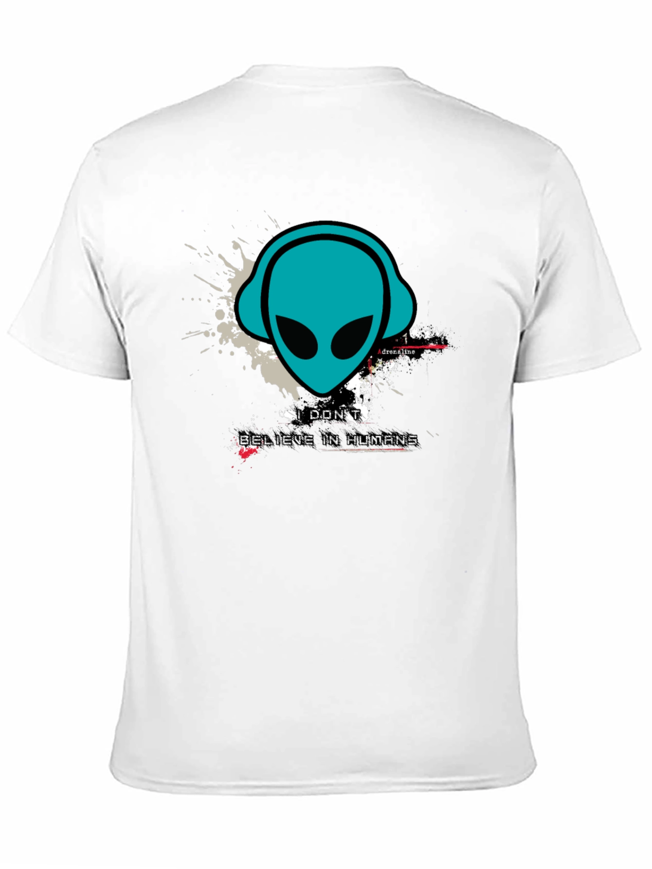 Black Alien Headphones Graphic Tee - Believe in Humans? view 11