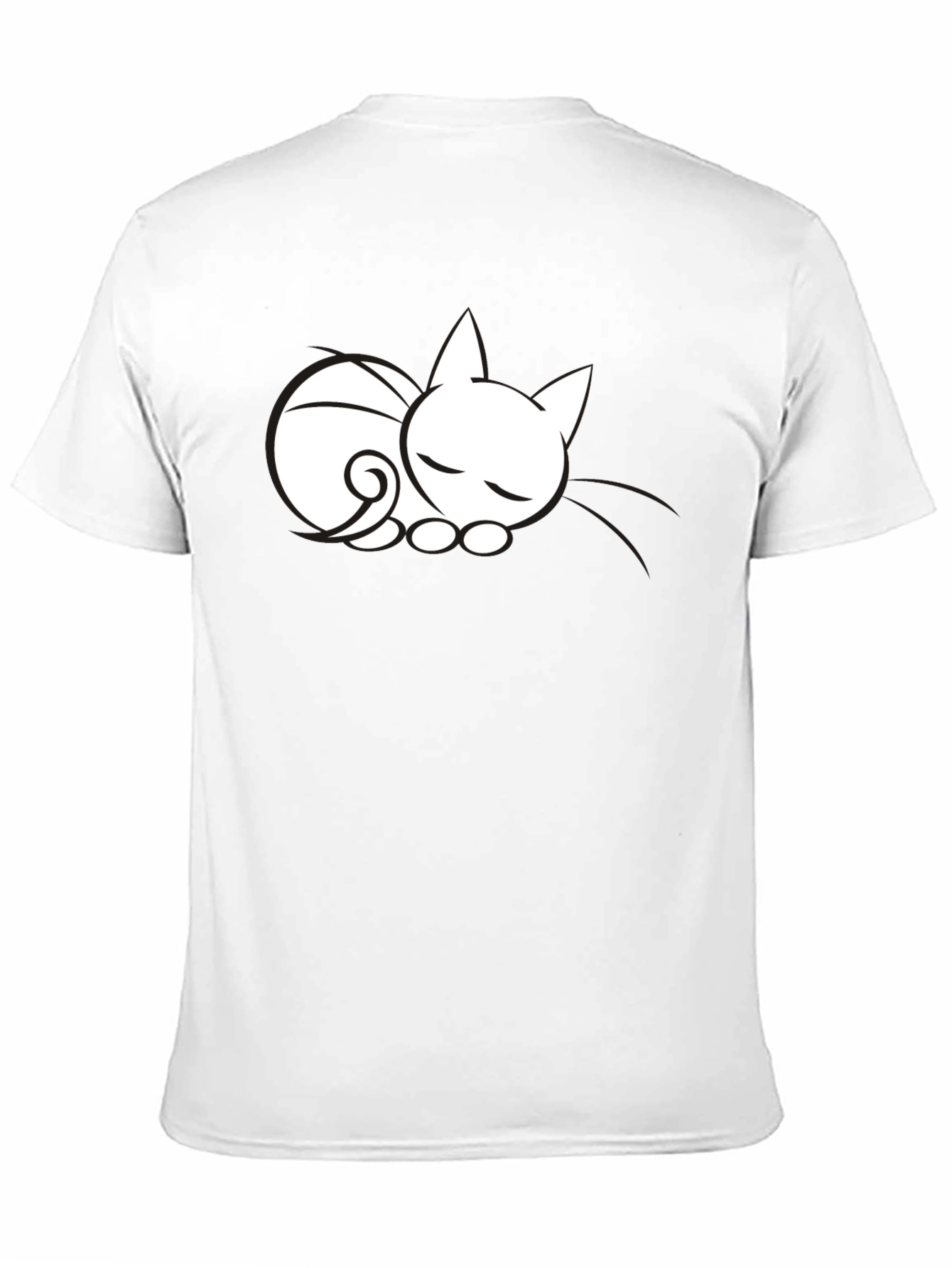 Black Sleeping Cat Graphic Tee - Soft Cotton view 11