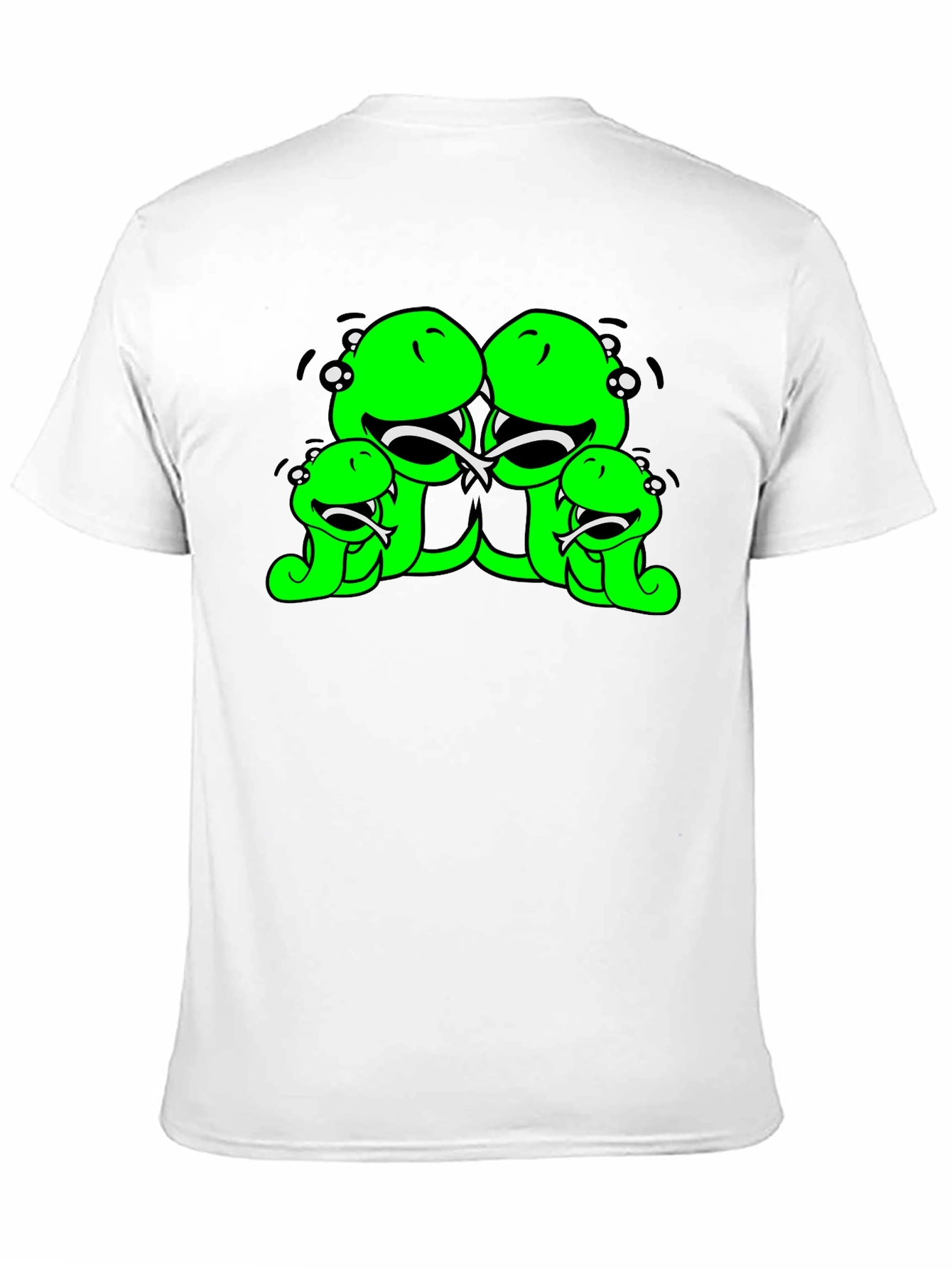 Black Funny Cartoon Snake Family Black T-Shirt view 11