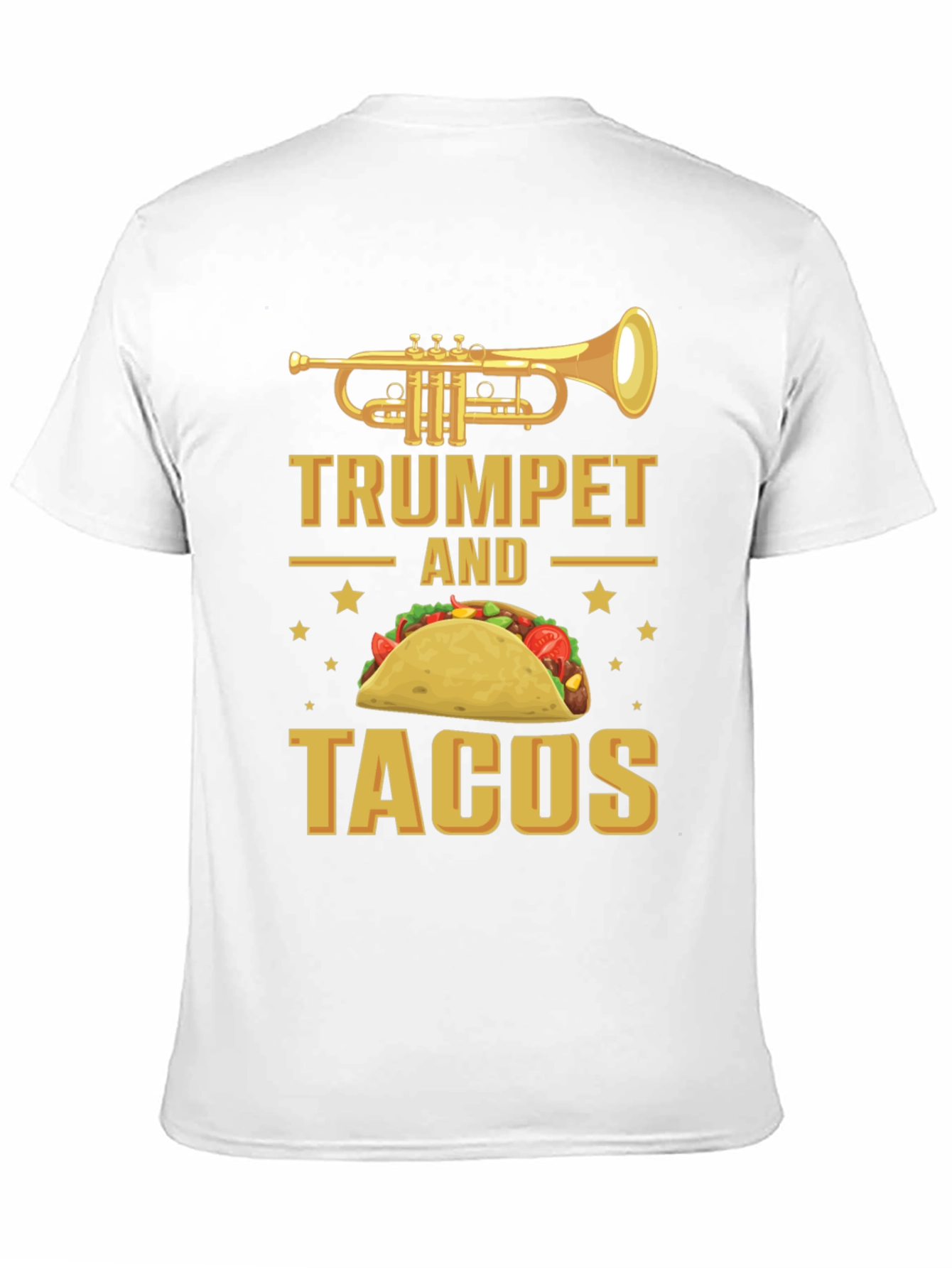 Black Trumpet and Tacos Graphic T-Shirt Funny Music Food Tee view 11