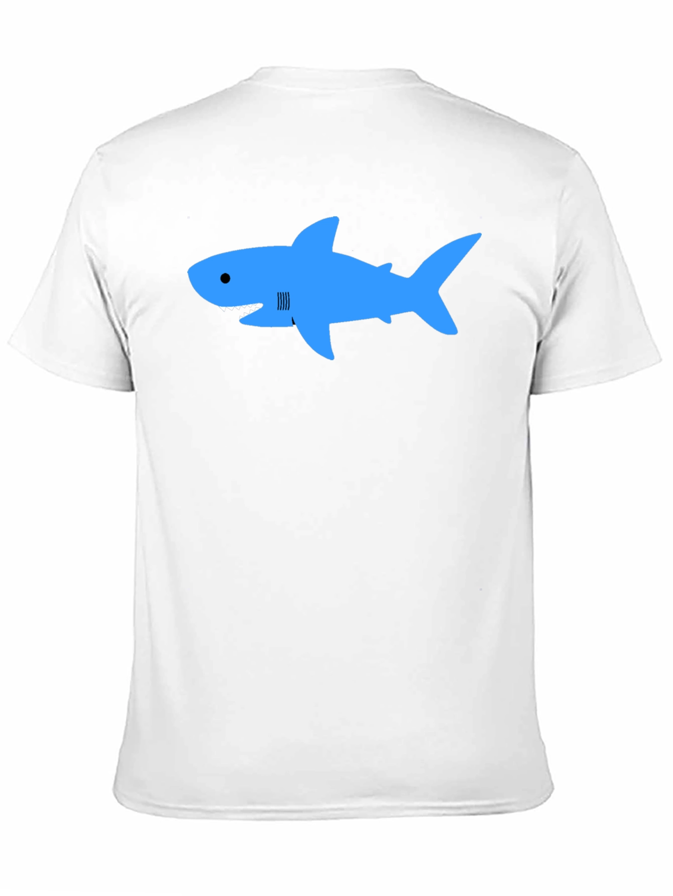 Black Blue Shark Graphic T-Shirt - Classic Crew Neck view 11
