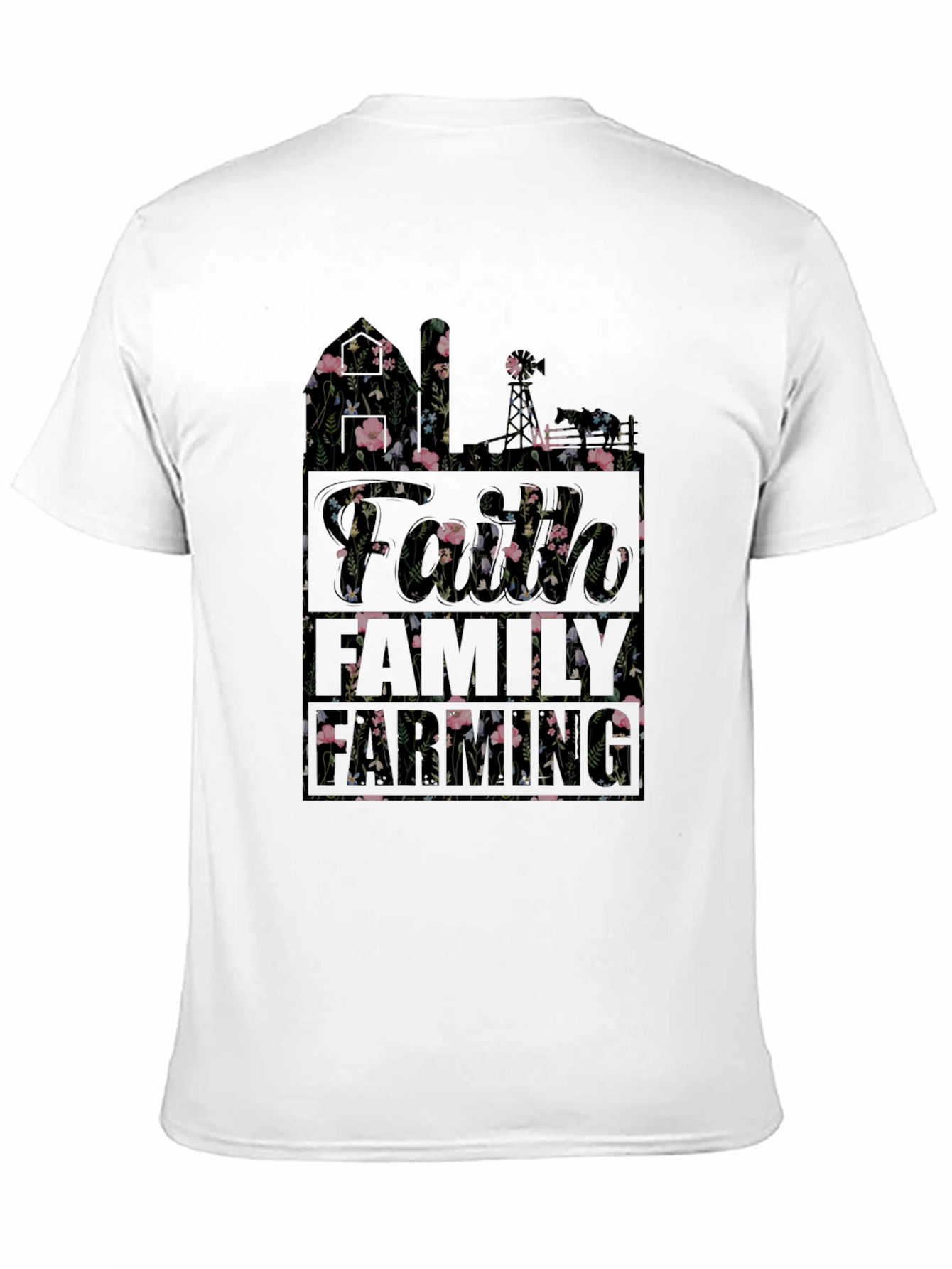 Black Floral Faith Family T-Shirt | Black Cotton Blend view 11