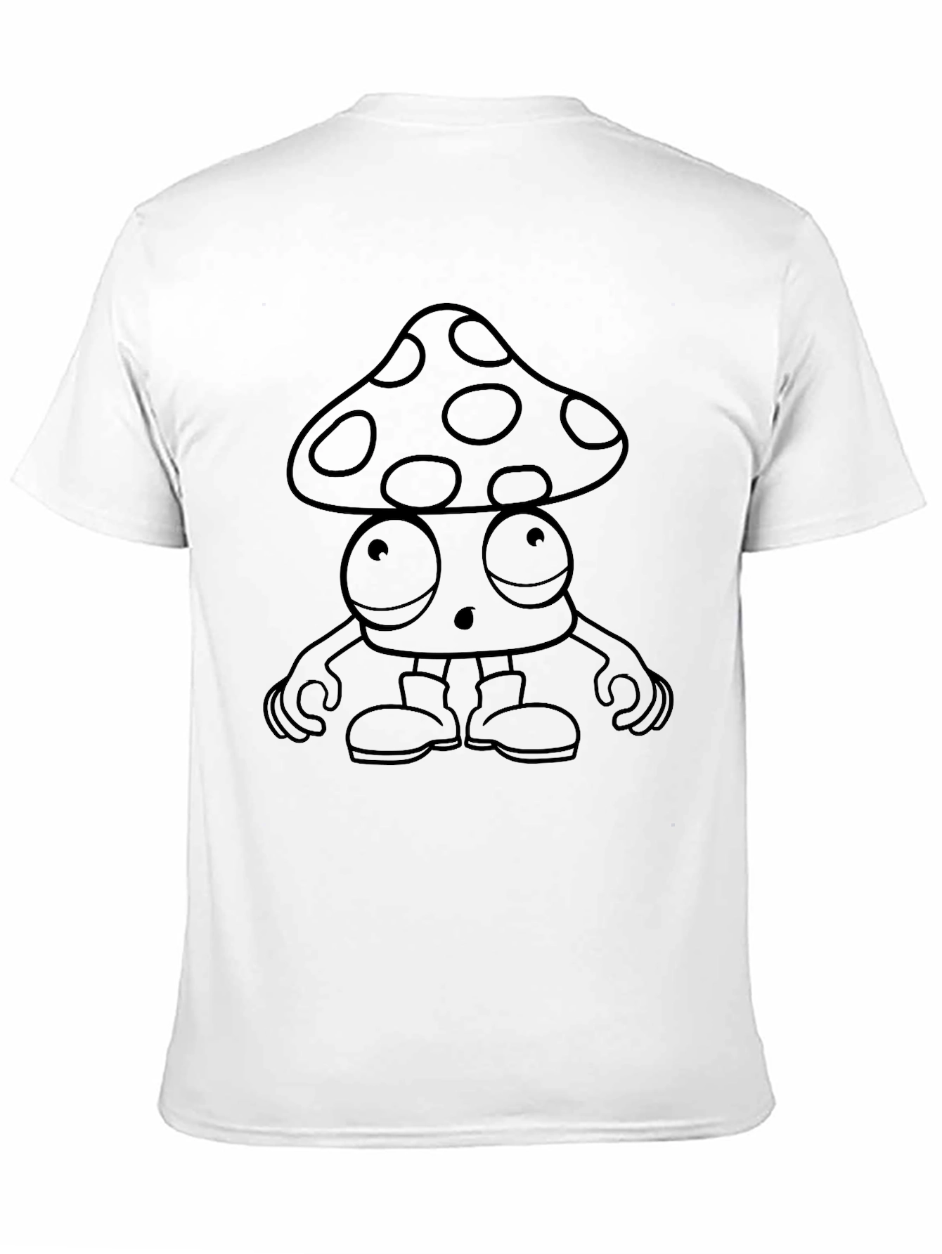 Black Funky Mushroom Graphic Tee - Black Cotton T-Shirt view 11