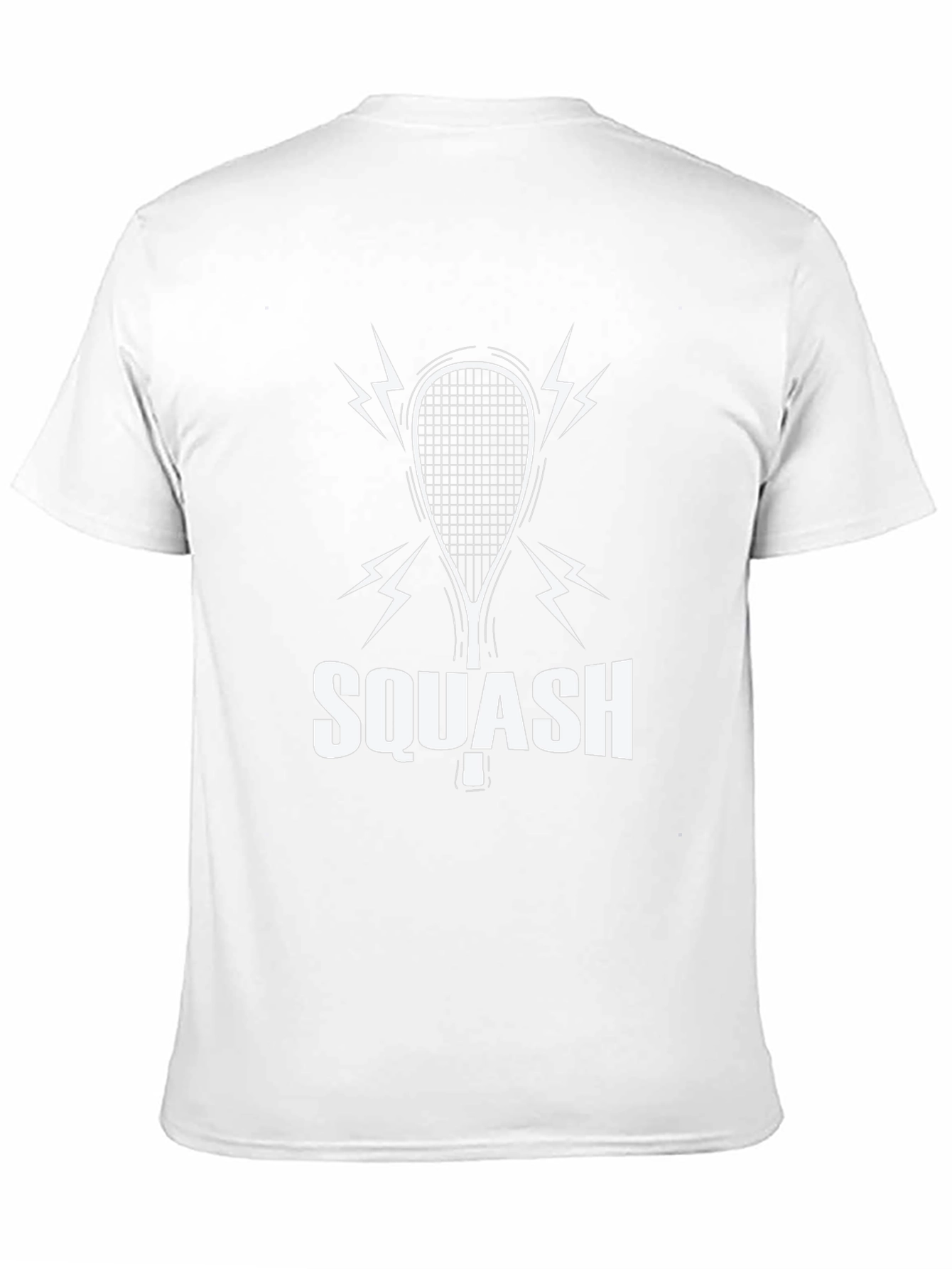 Black Squash Racket Graphic T-Shirt - Black Cotton Tee view 11