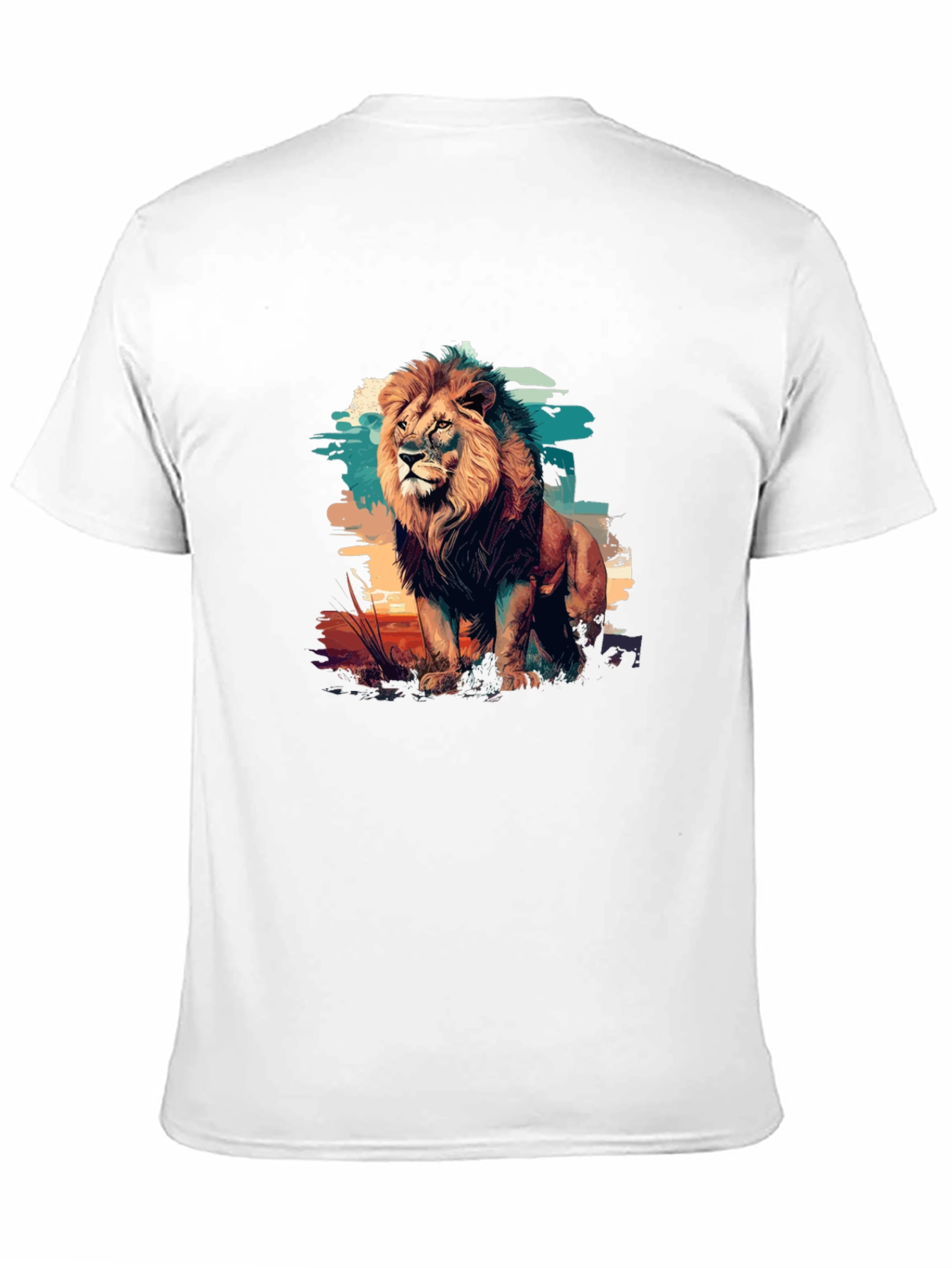 Black Lion Graphic Print Black T-Shirt view 11