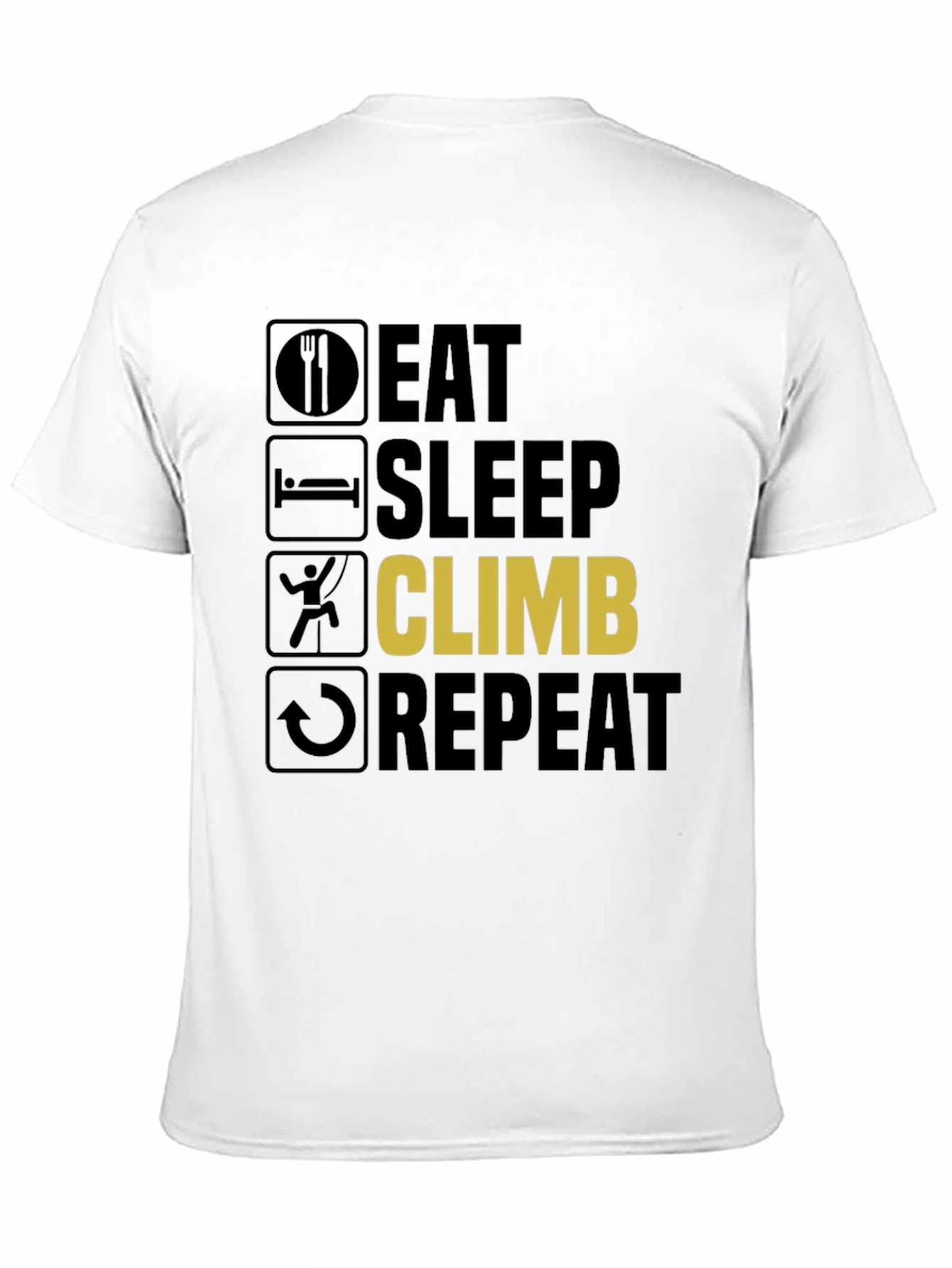Black Eat Sleep Climb Repeat T-Shirt - Climbing Enthusiast view 11
