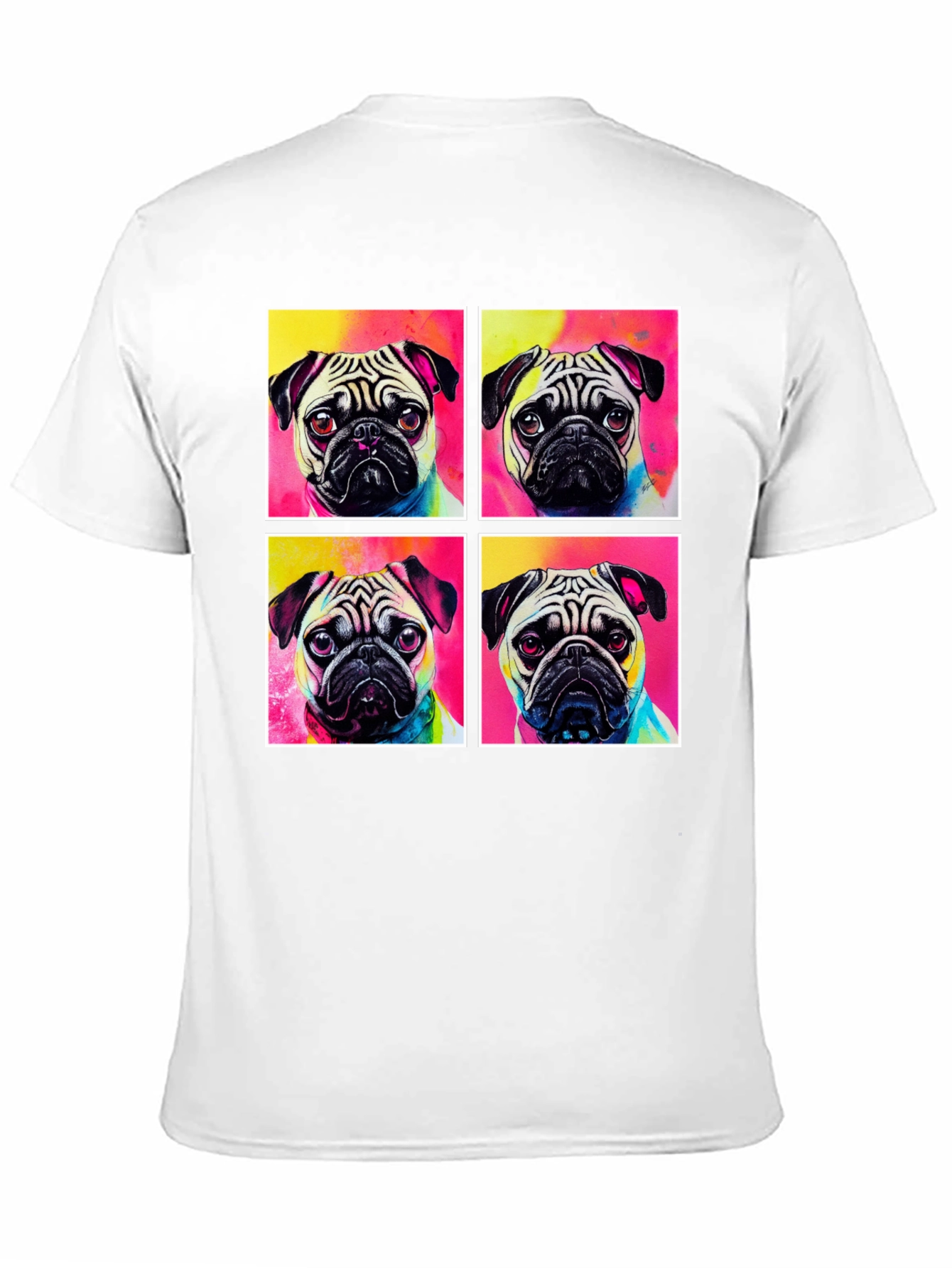 Black Pug Pop Art T-Shirt view 11