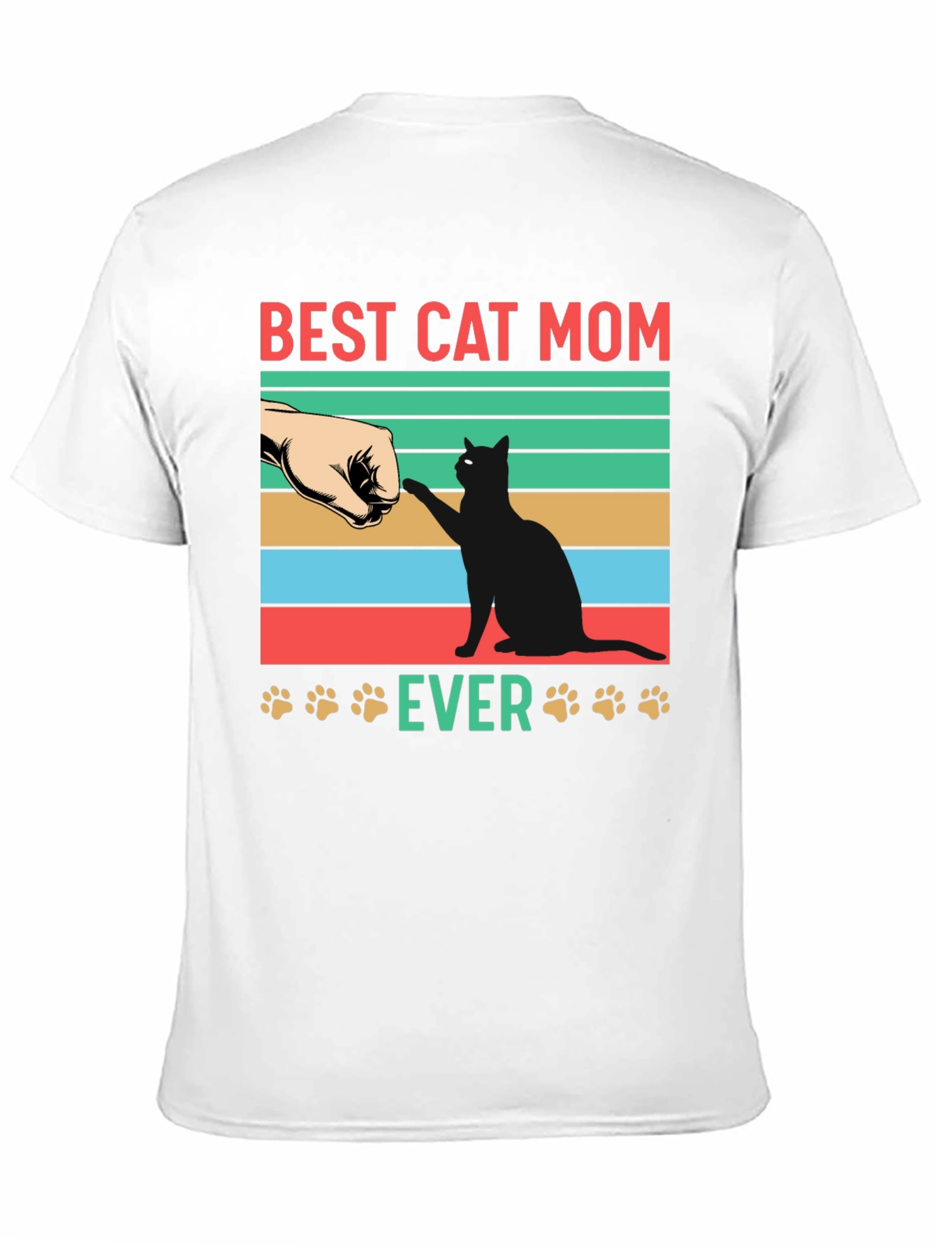 Black Best Cat Mom Ever Graphic T-Shirt view 11