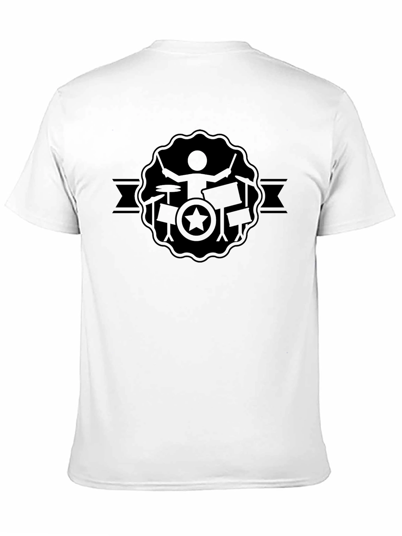 Black Drummer Graphic Tee - Black Crew Neck T-Shirt view 11