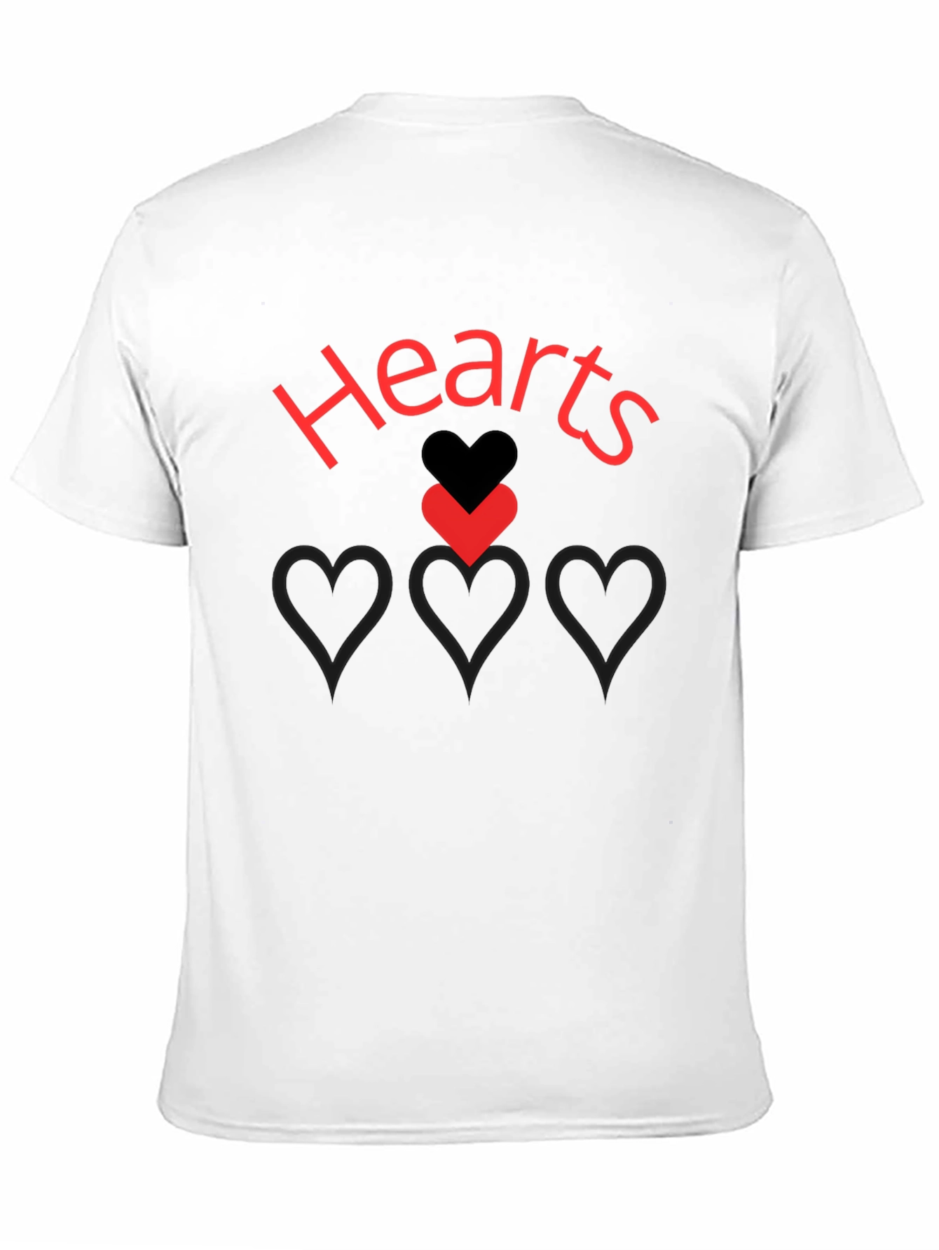 Black Hearts Graphic Print Black T-Shirt view 11