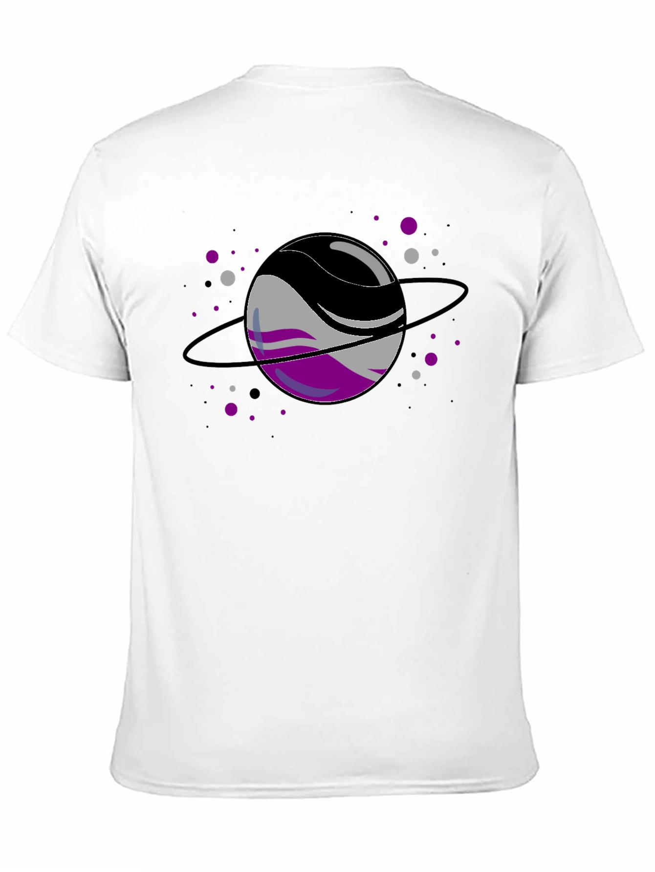 Black Asexual Pride Planet T-Shirt view 11