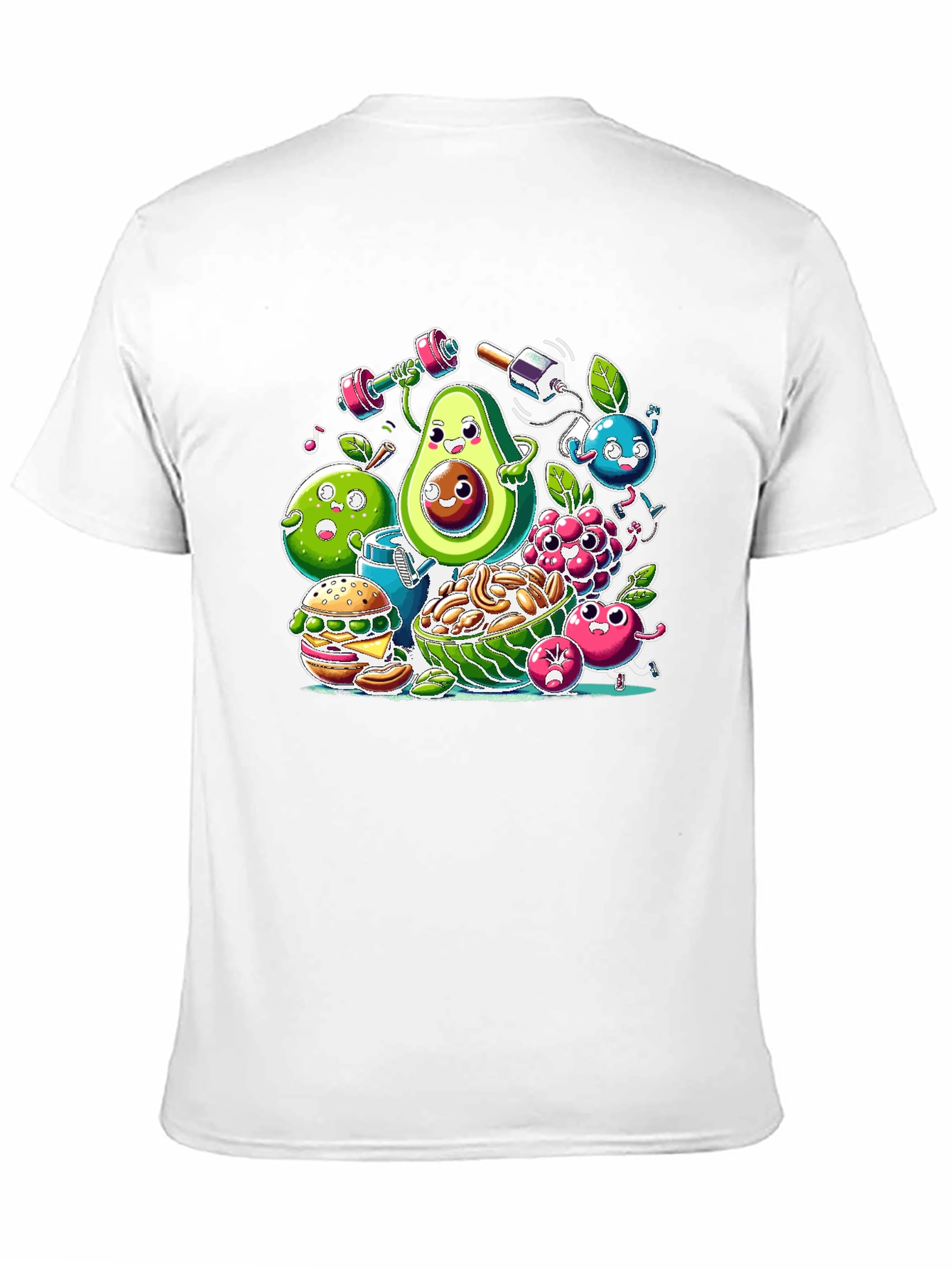 Black Funny Healthy Lifestyle Cartoon T-Shirt view 11