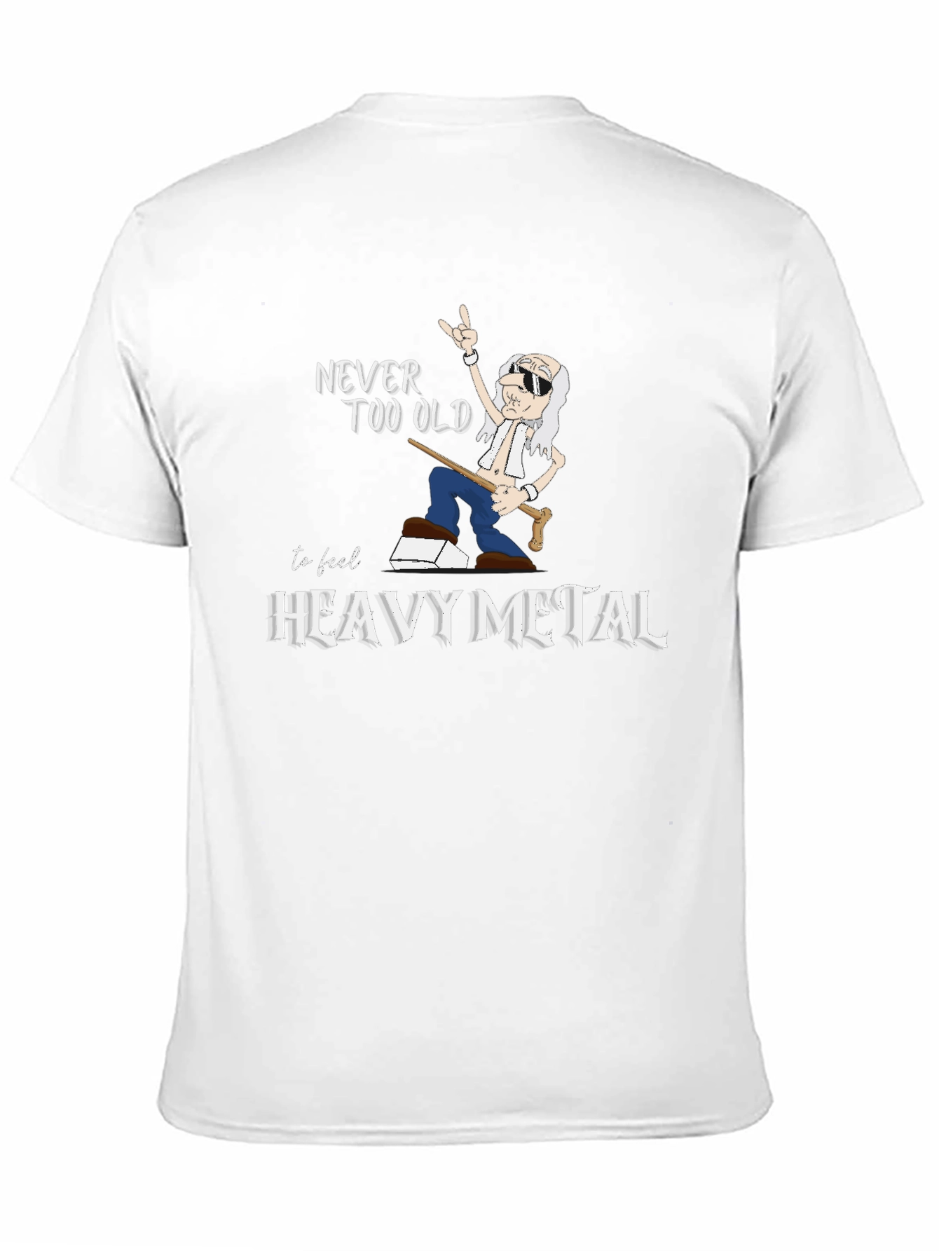 Black Never Too Old Heavy Metal Graphic T-Shirt view 11