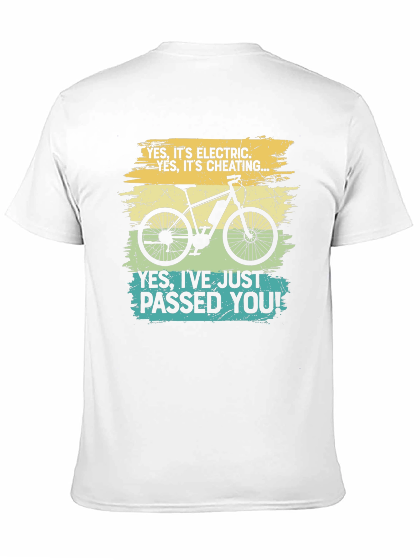 Black Electric Bike T-Shirt - "Yes, I've Just Passed You!" view 11